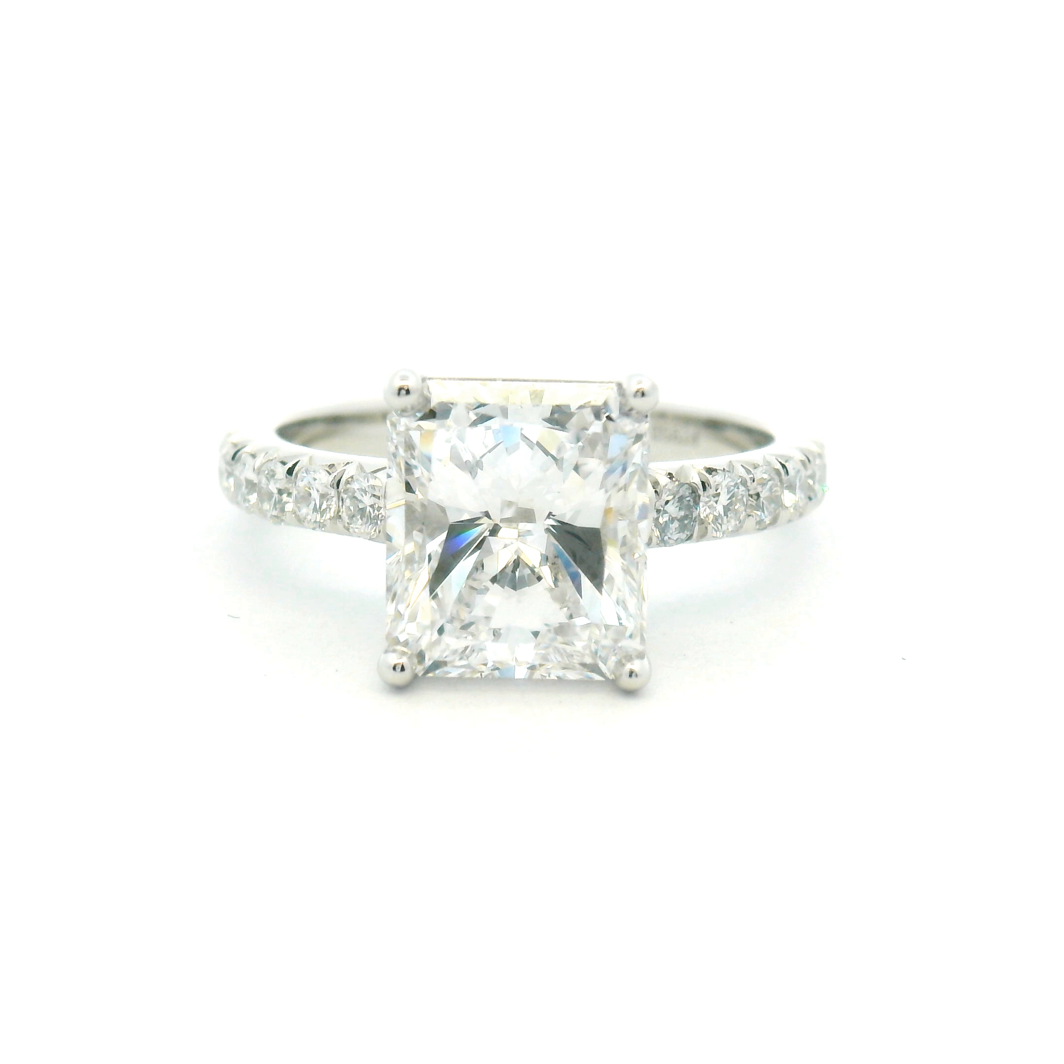 Accented Radiant Cut Diamond Engagement Ring