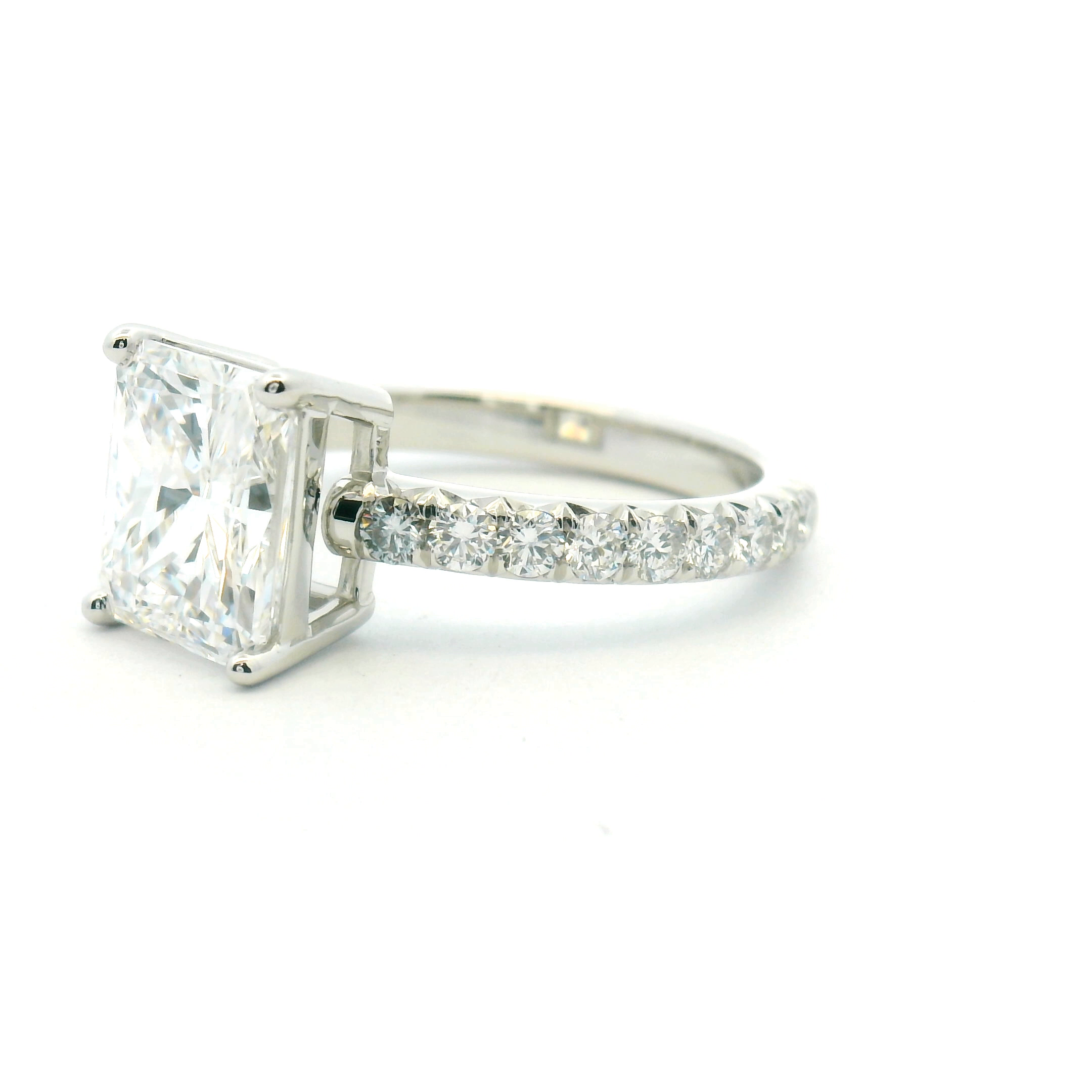 Accented Radiant Cut Diamond Engagement Ring