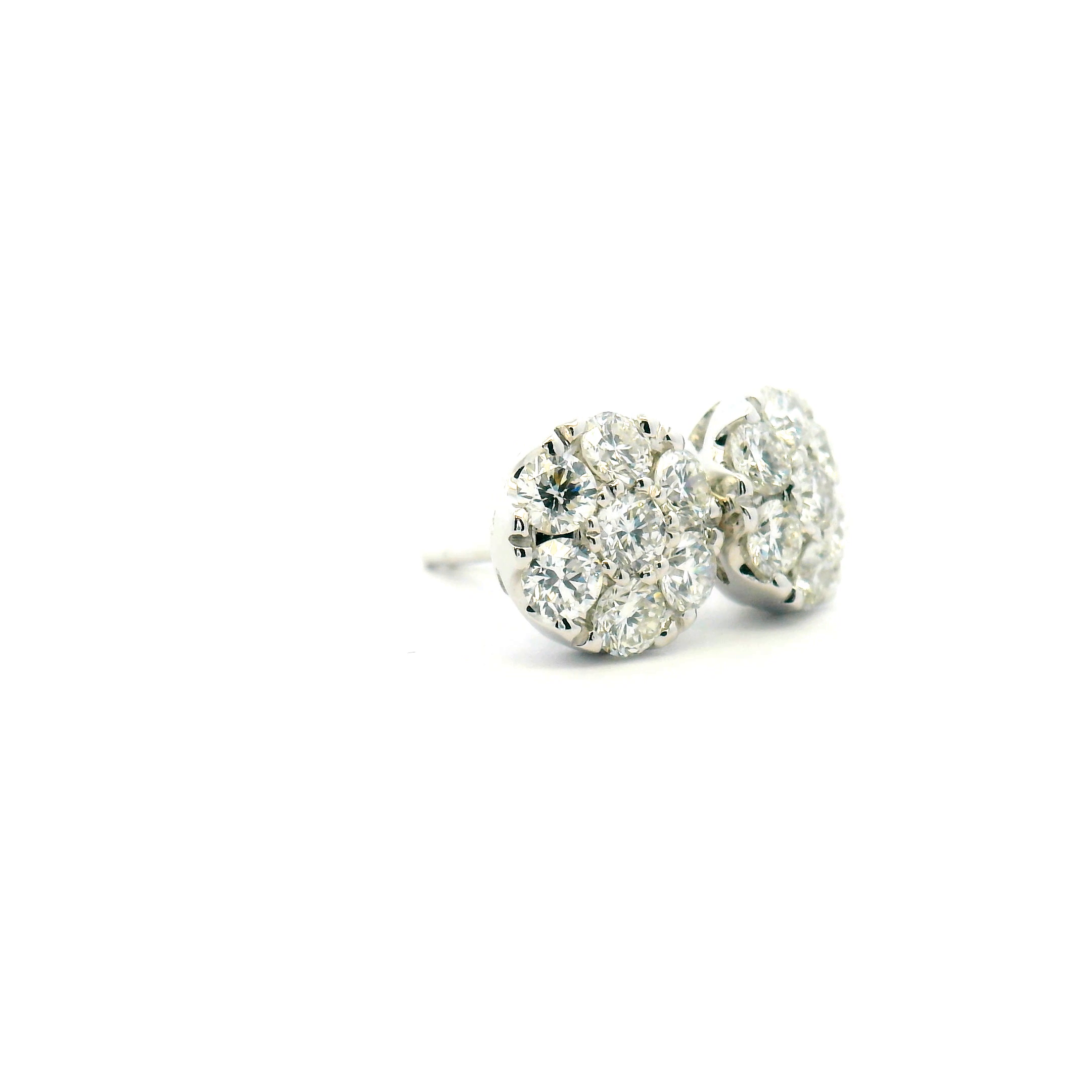 Cluster Diamond Stud Earrings