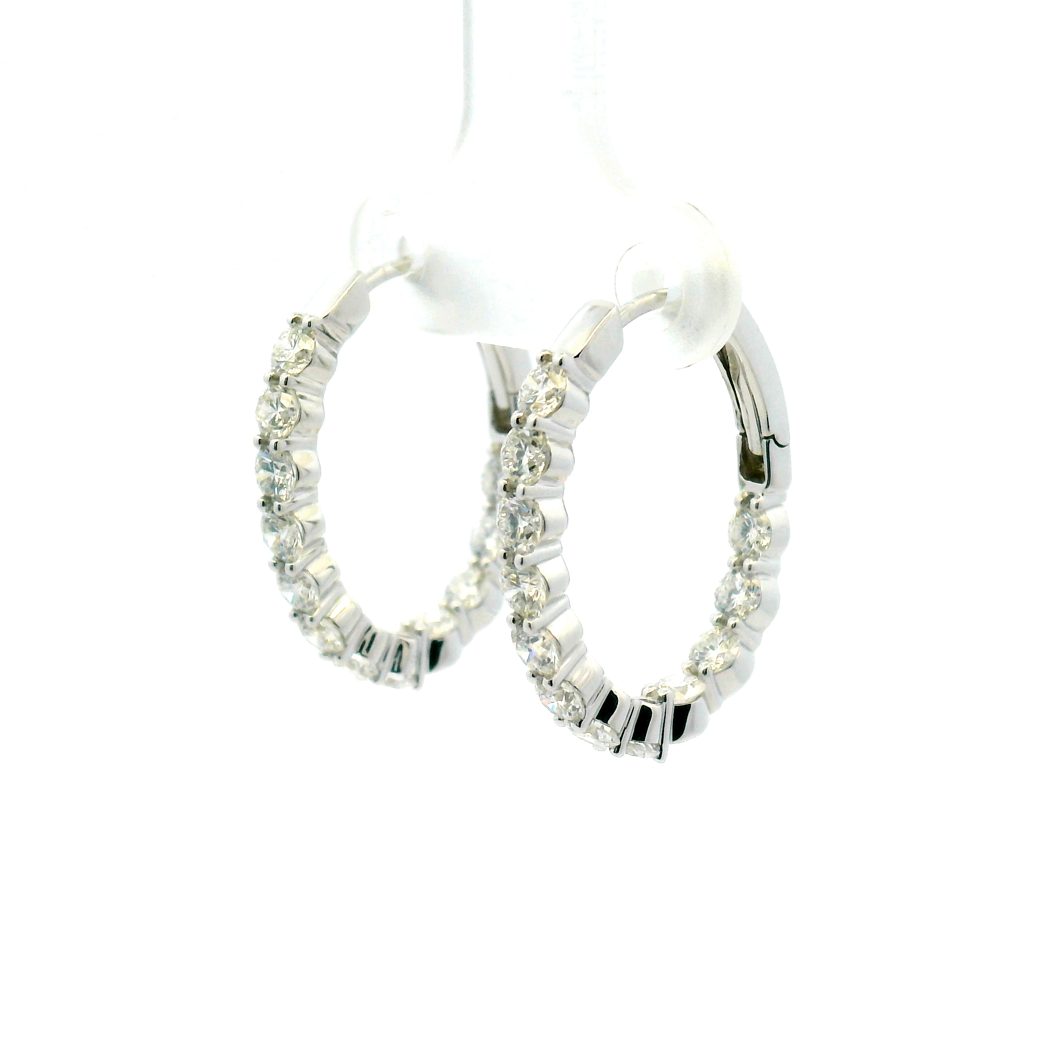 Elongated Inside-Out Diamond Hoop Earrings
