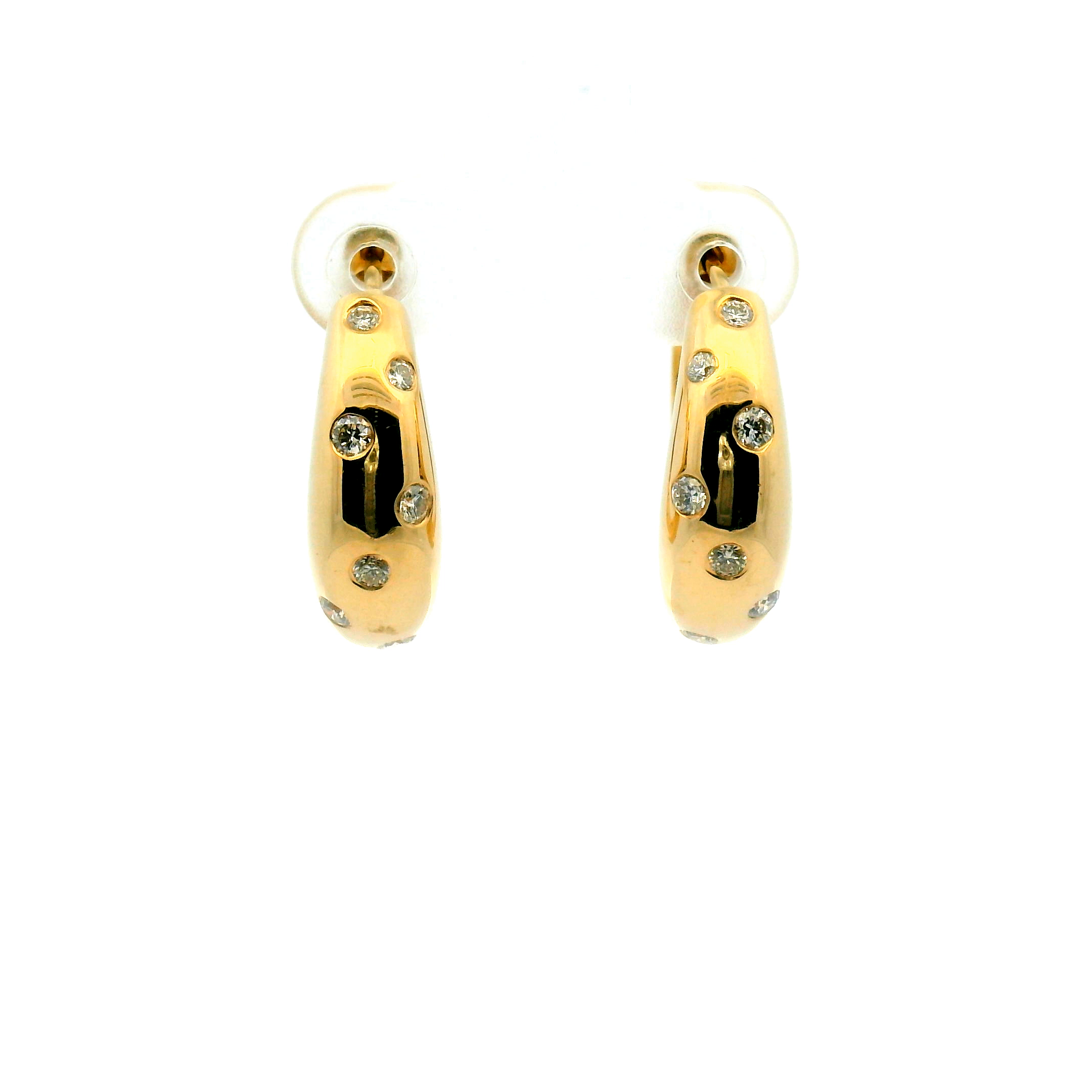 Scattered Flush Set Diamond Hoop Earrings