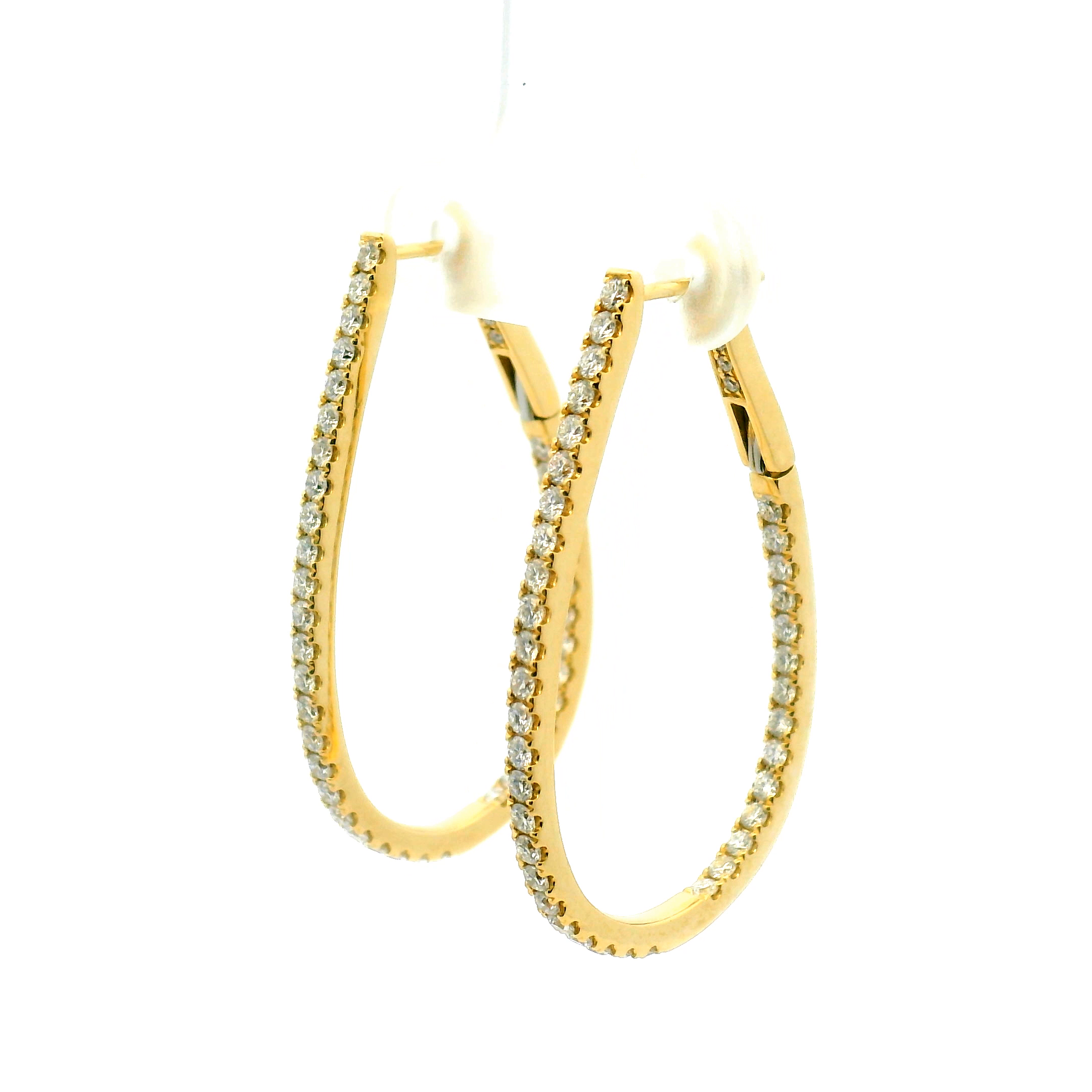 Elongated Inside-Out Diamond Hoop Earrings