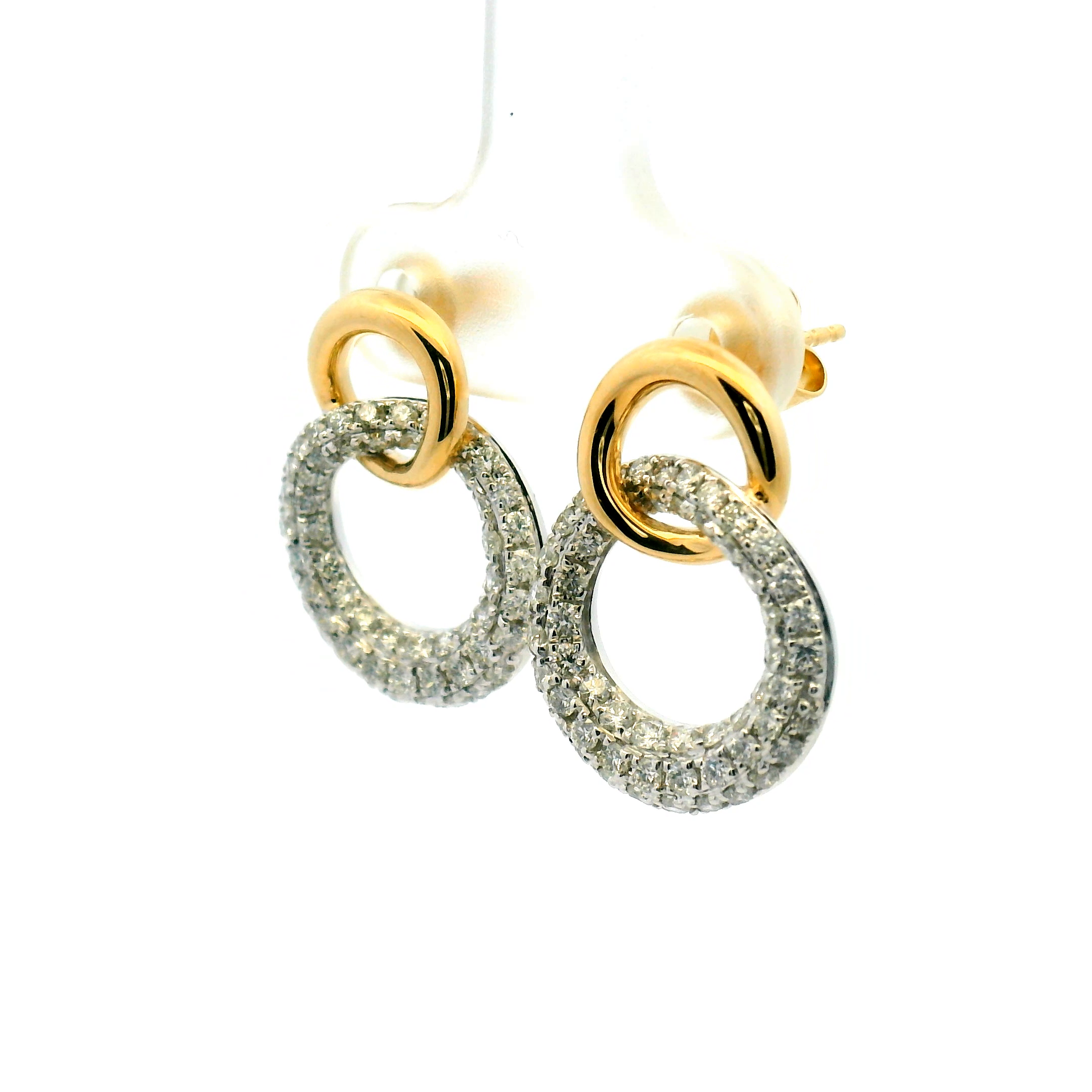 Diamond and Gold Drop Earrings