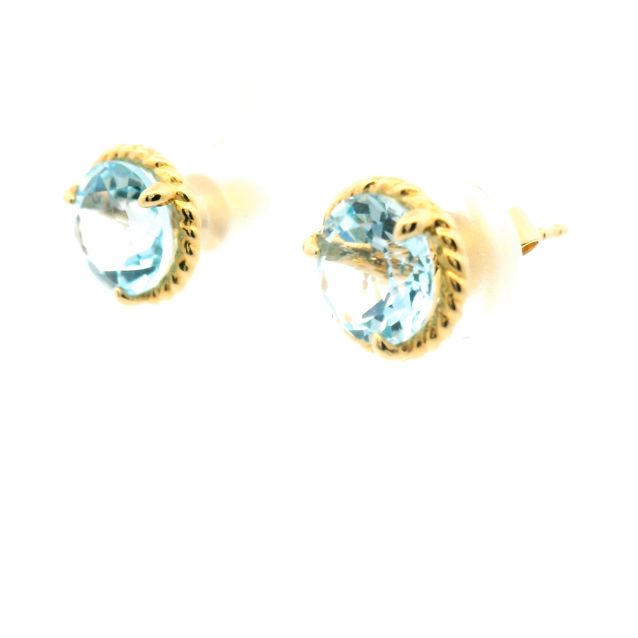 Blue Topaz Stud Earrings