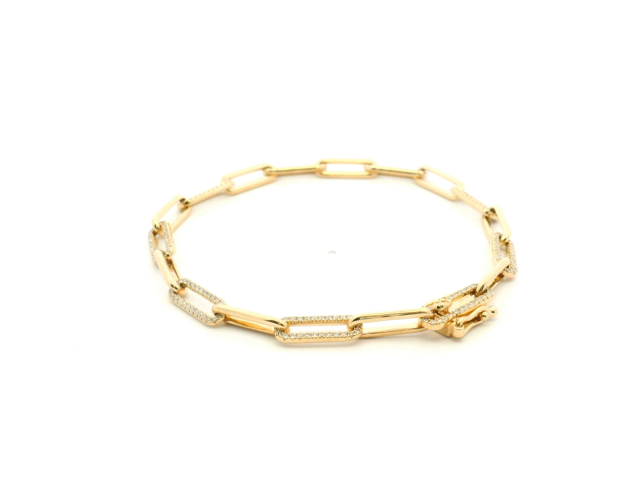 Diamond Accented Paperclip Link Bracelet