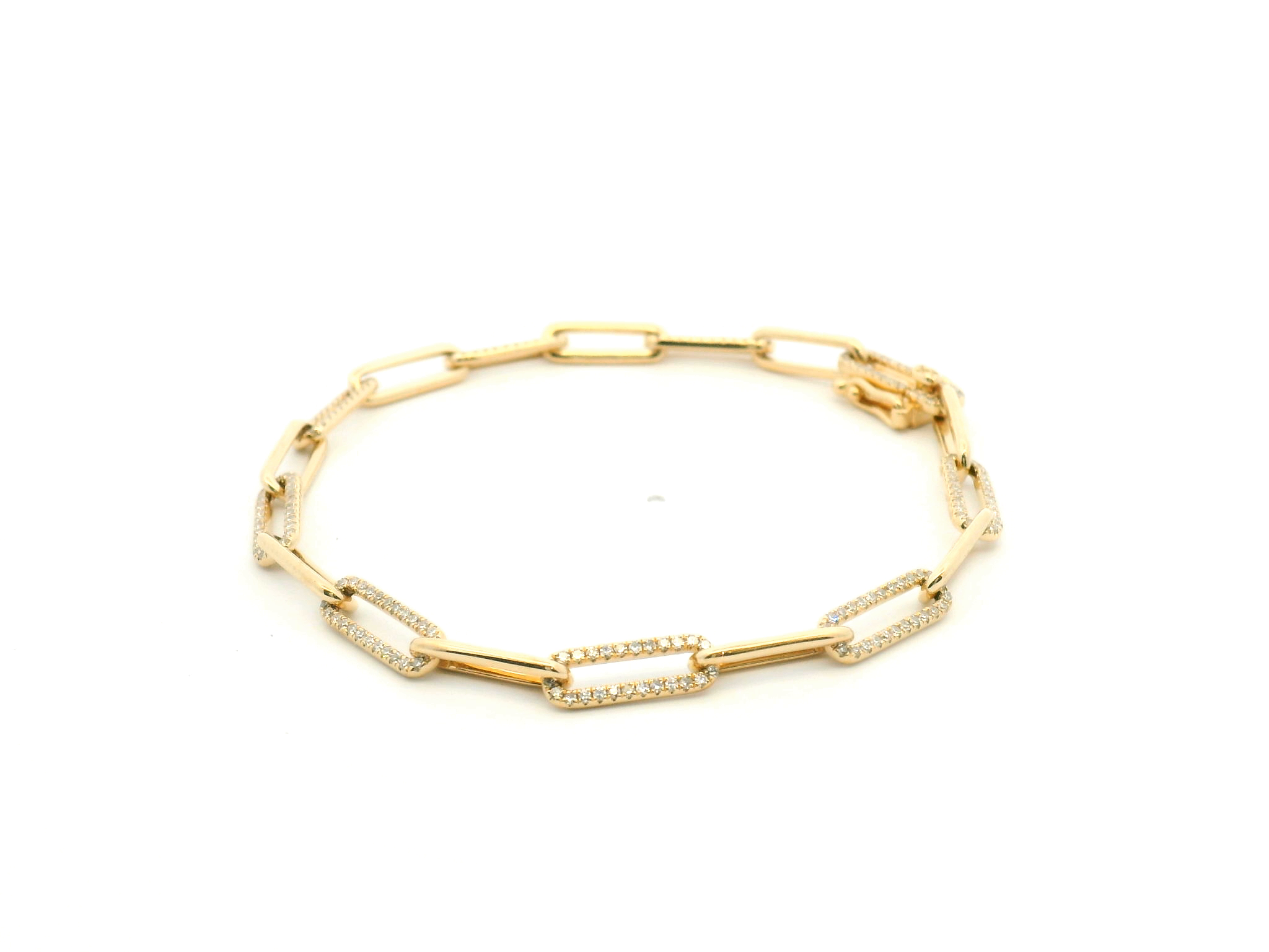 Diamond Accented Paperclip Link Bracelet