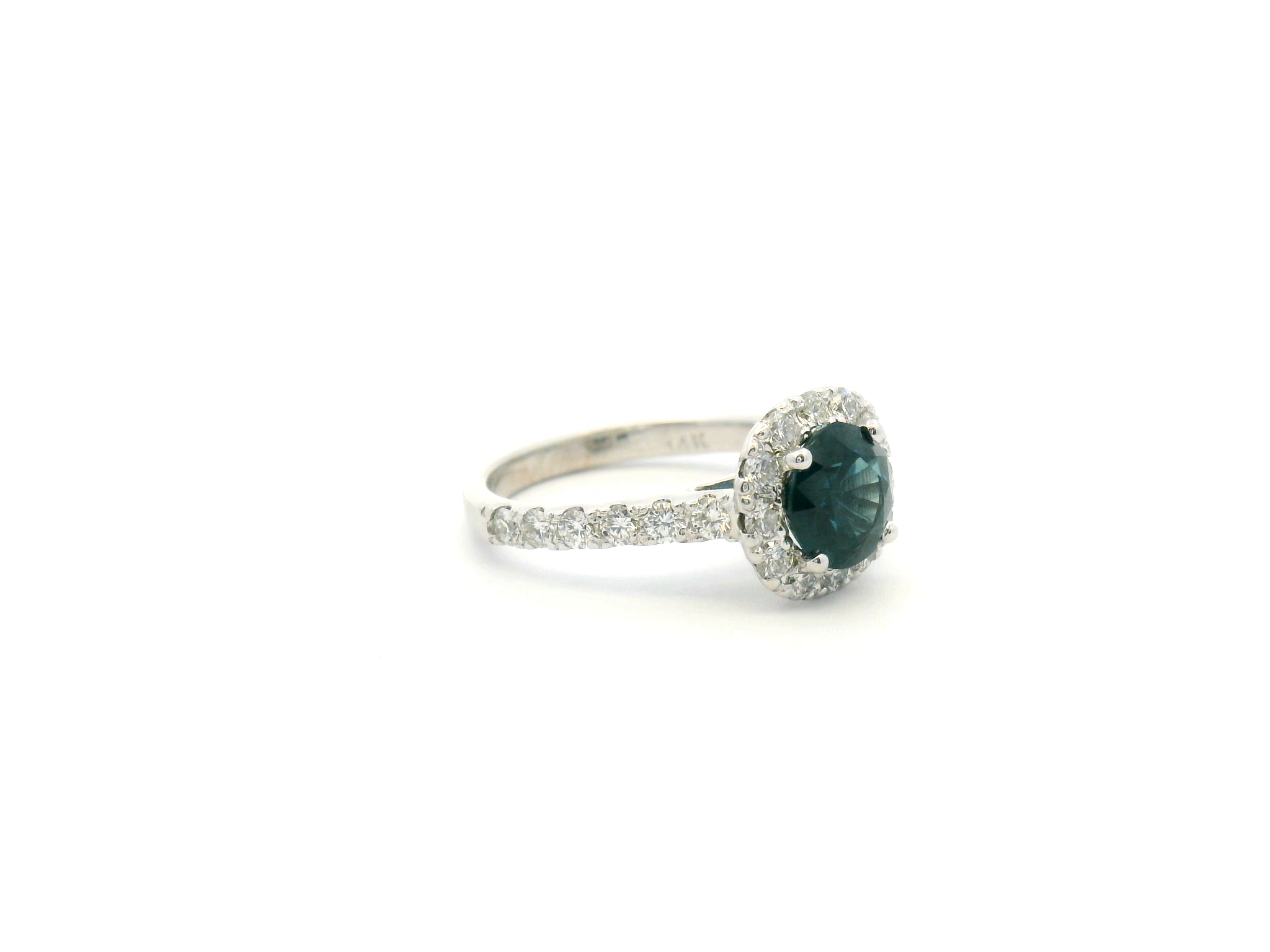 Blue Sapphire Halo Diamond Cocktail Ring