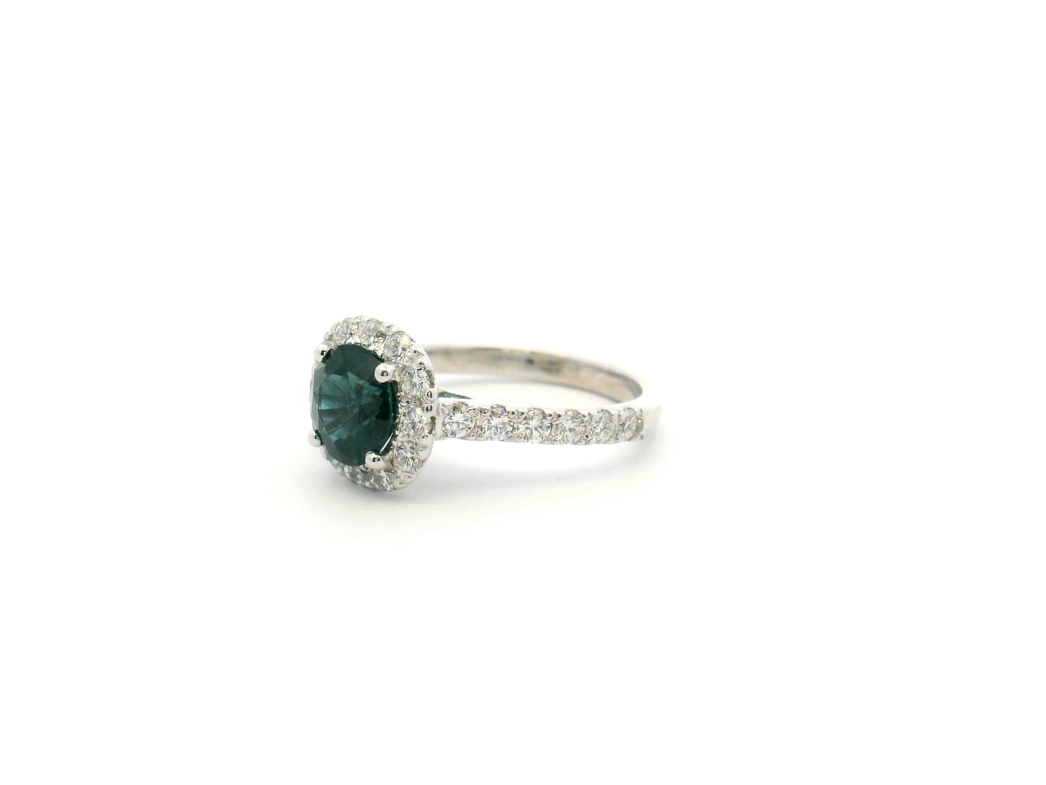 Blue Sapphire Halo Diamond Cocktail Ring
