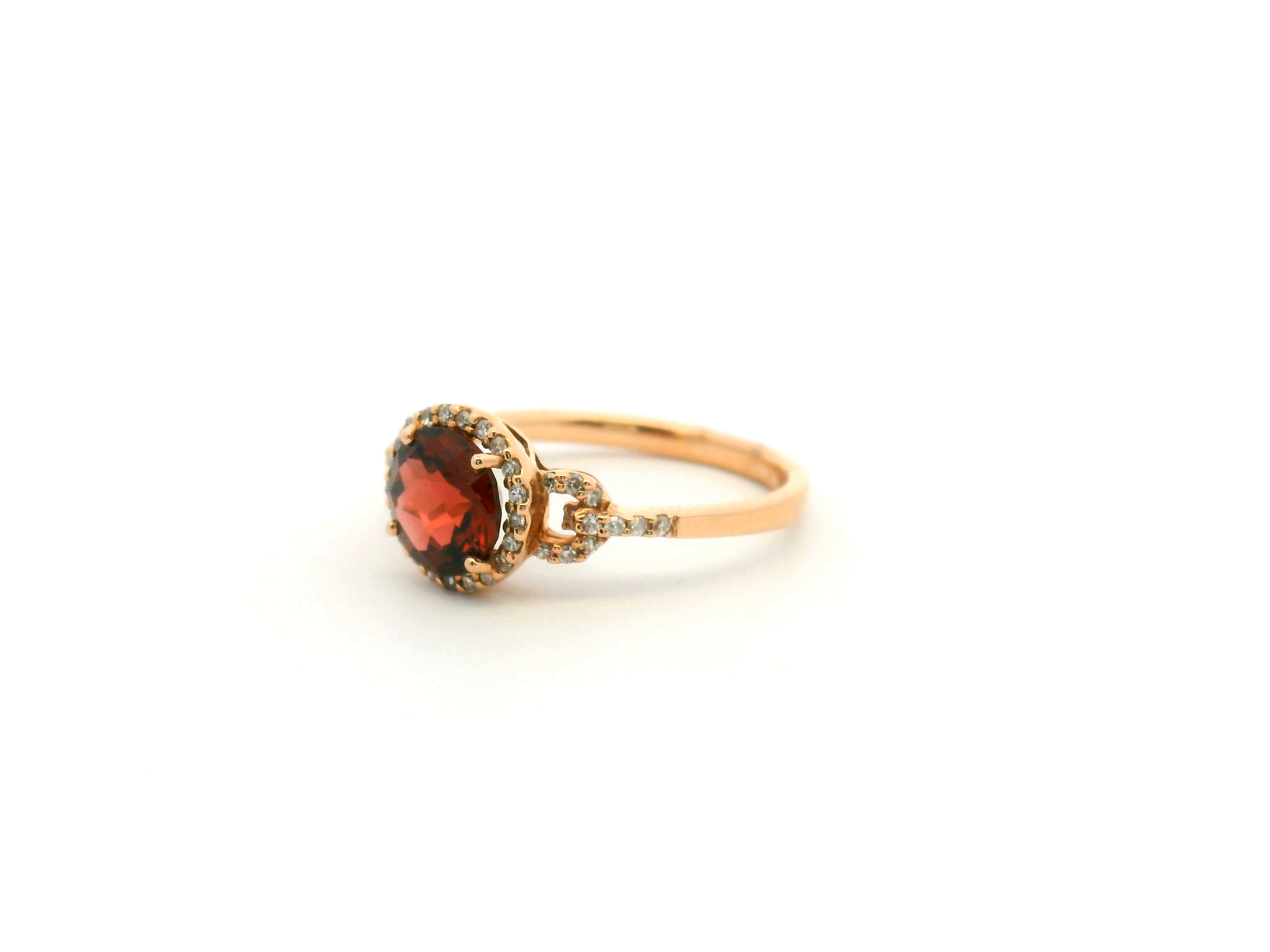 Garnet Halo Cocktail Ring