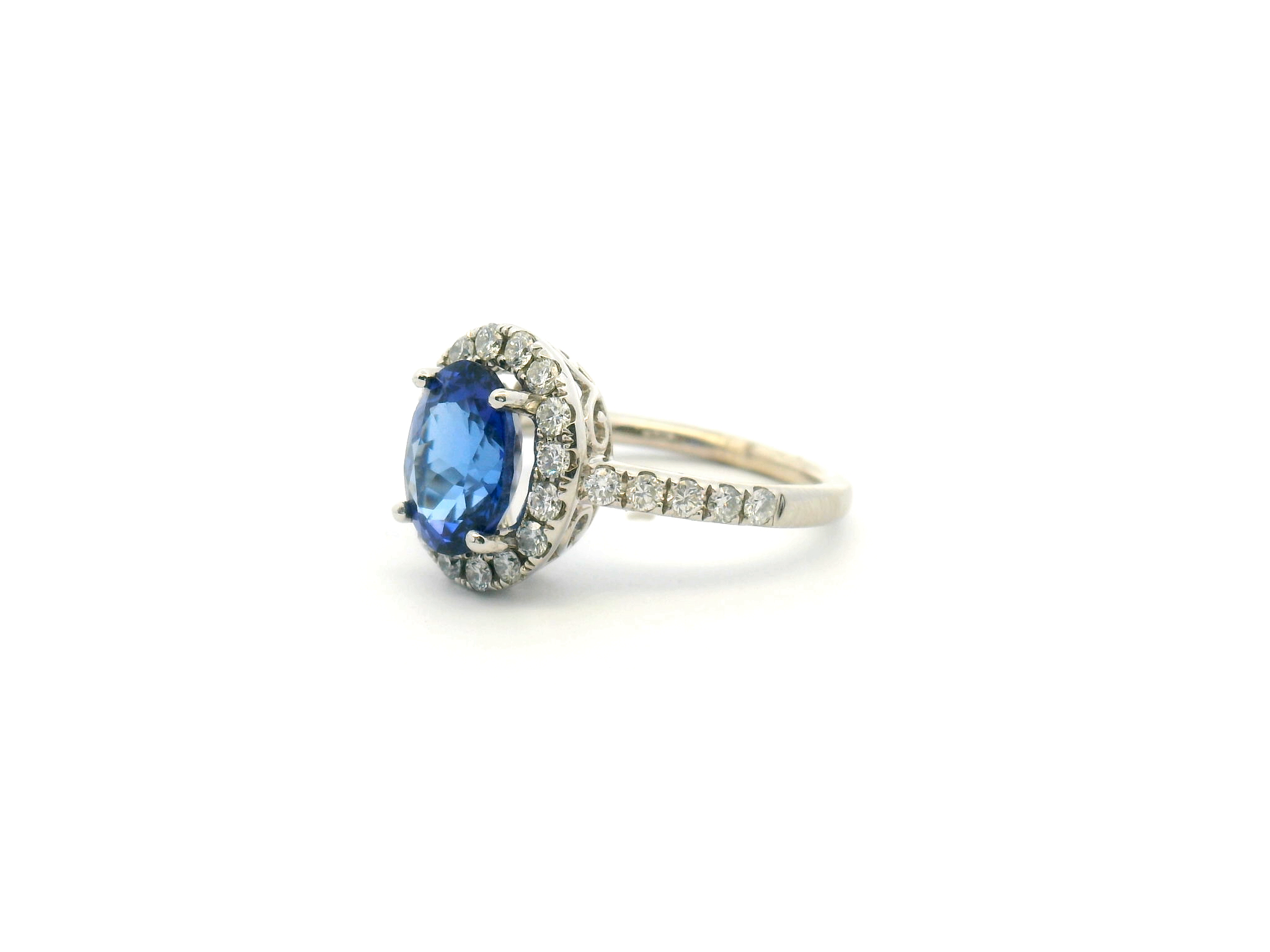 Tanzanite Halo Cocktail Ring