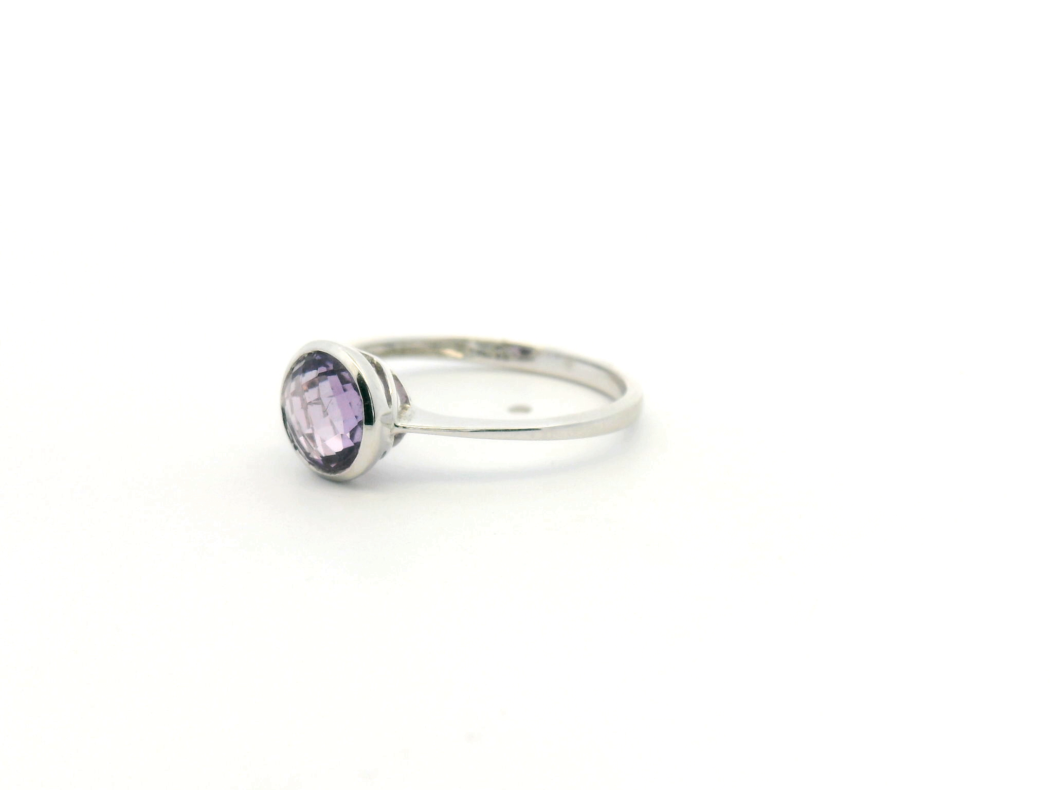 Amethyst Bezel Set Ring