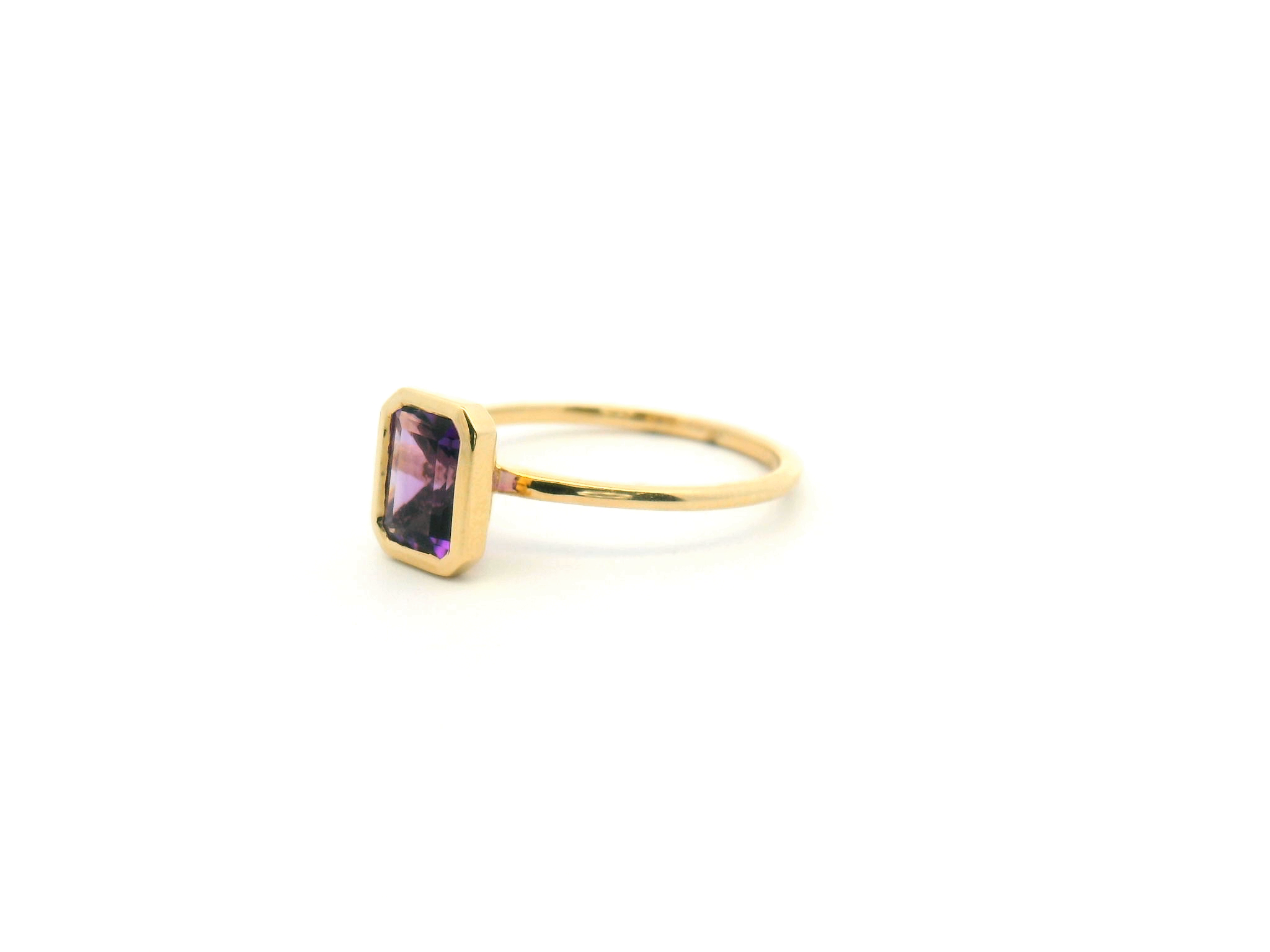 Amethyst Bezel Set Ring