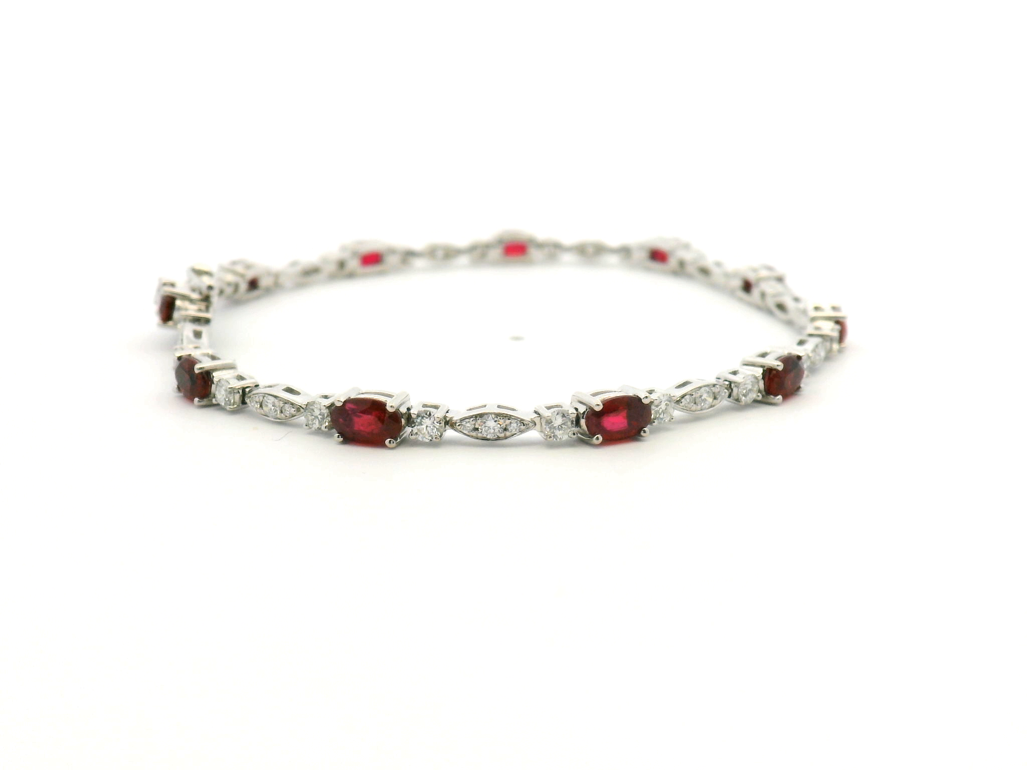 Ruby Diamond Alternating Tennis Bracelet