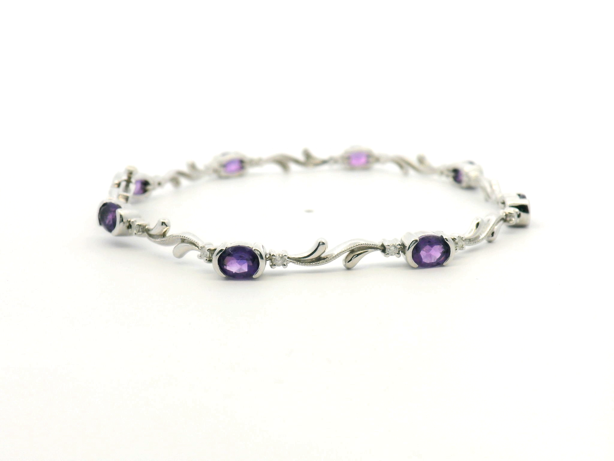 Alternating Amethyst & Diamond Tennis Bracelet