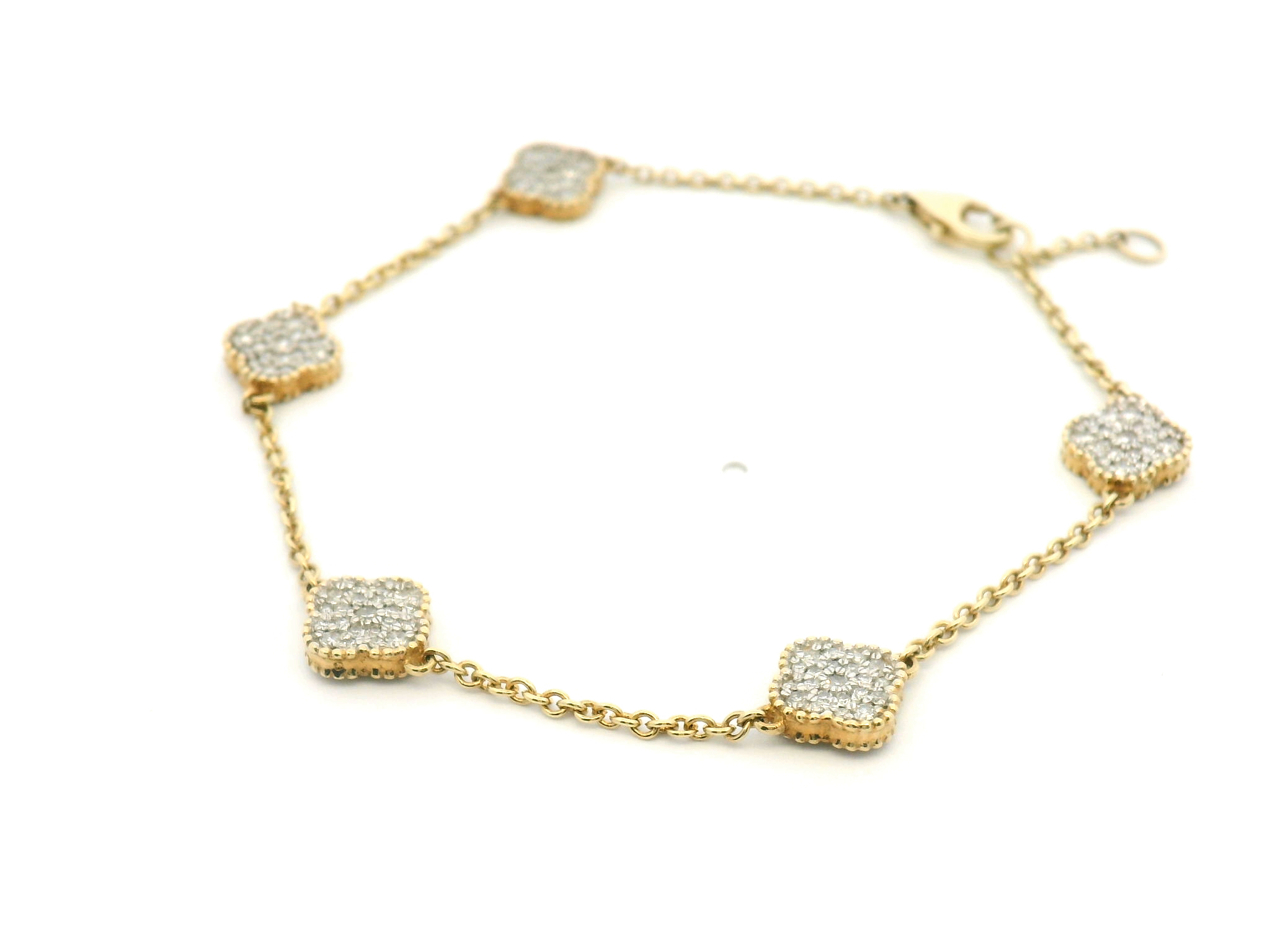 Diamond Clover Station Bracelet