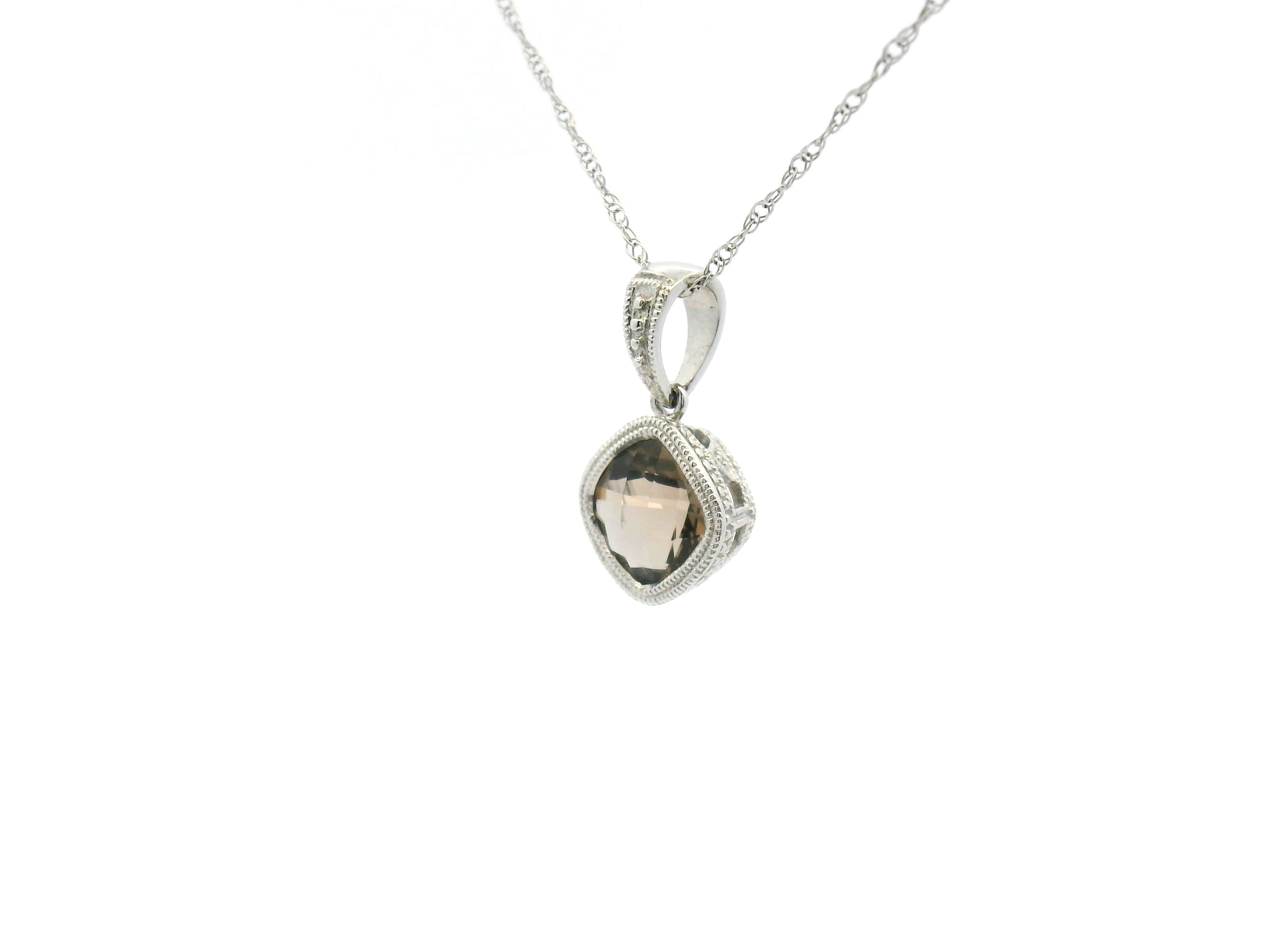 Smokey Topaz Antique Style Pendant