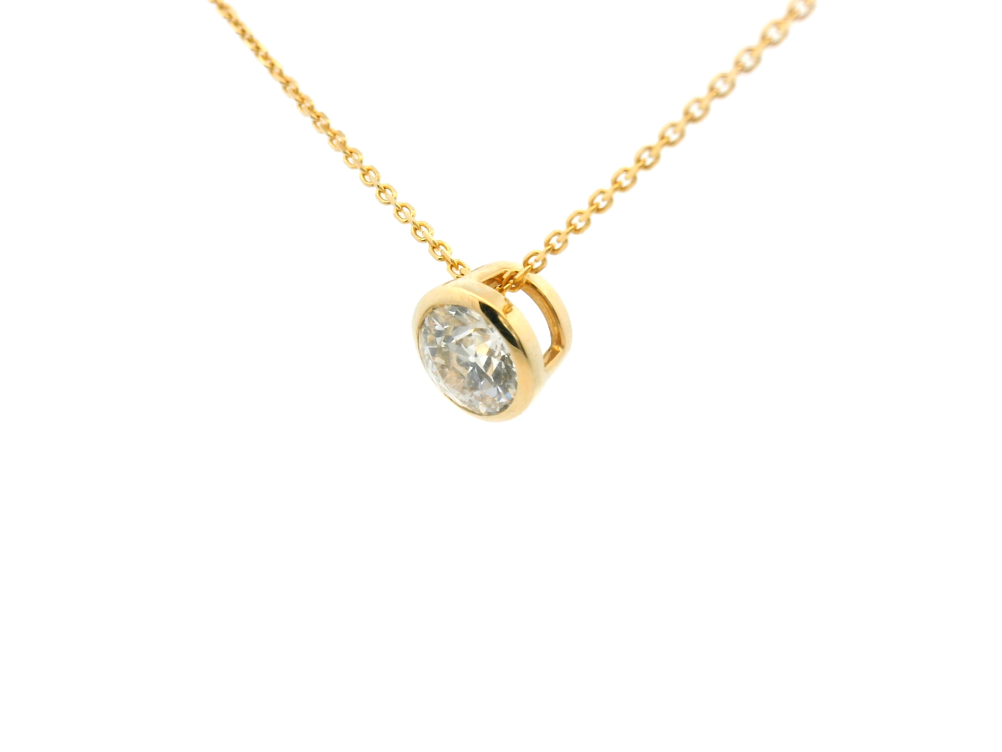Diamond Bezel Slide Pendant Necklace