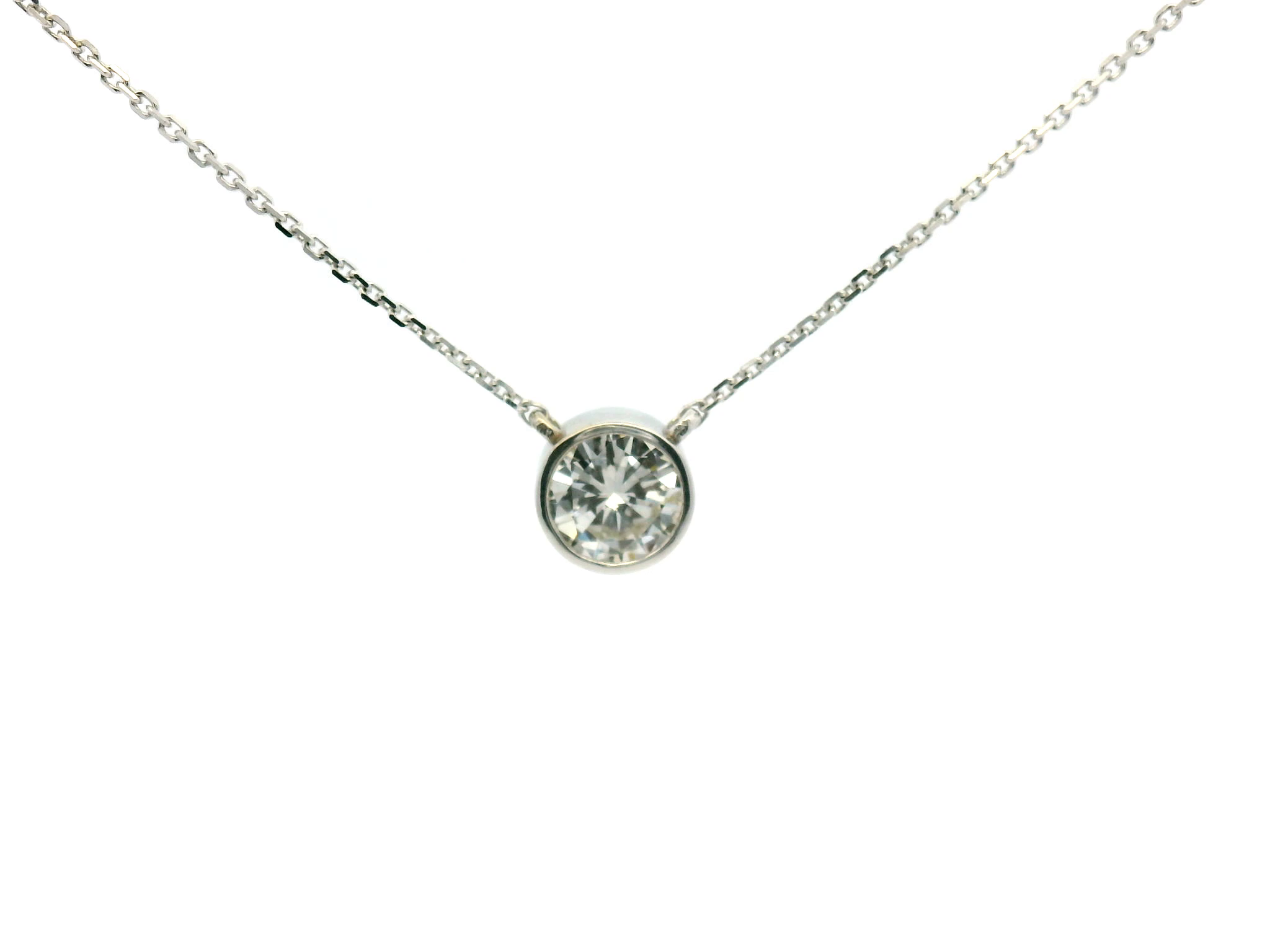 Round Diamond Bezel Pendant Necklace