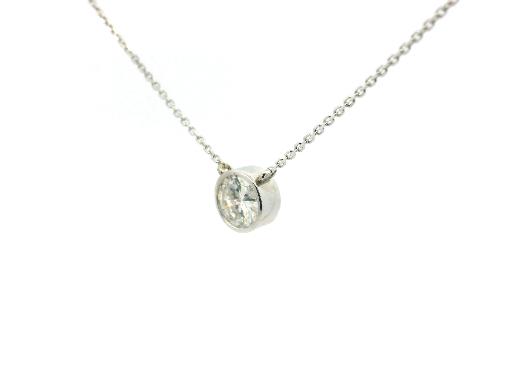 Round Diamond Bezel Pendant Necklace