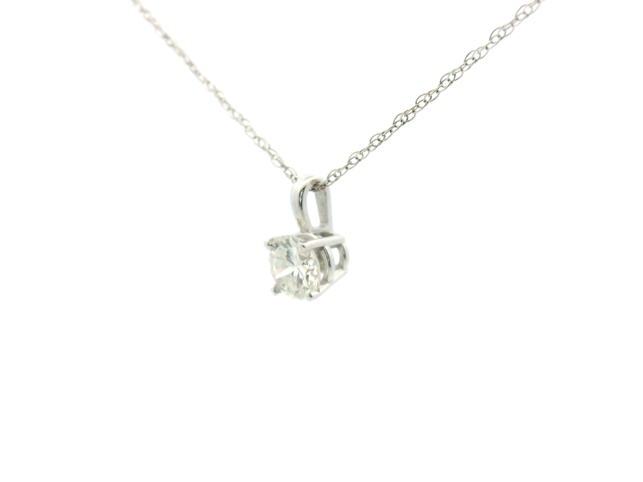 Round Diamond Solitaire Pendant Necklace
