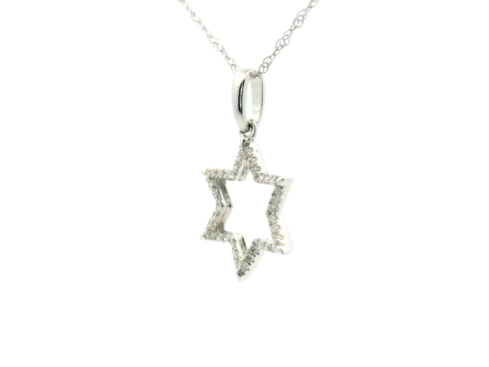 Diamond Star of David Pendant Necklace