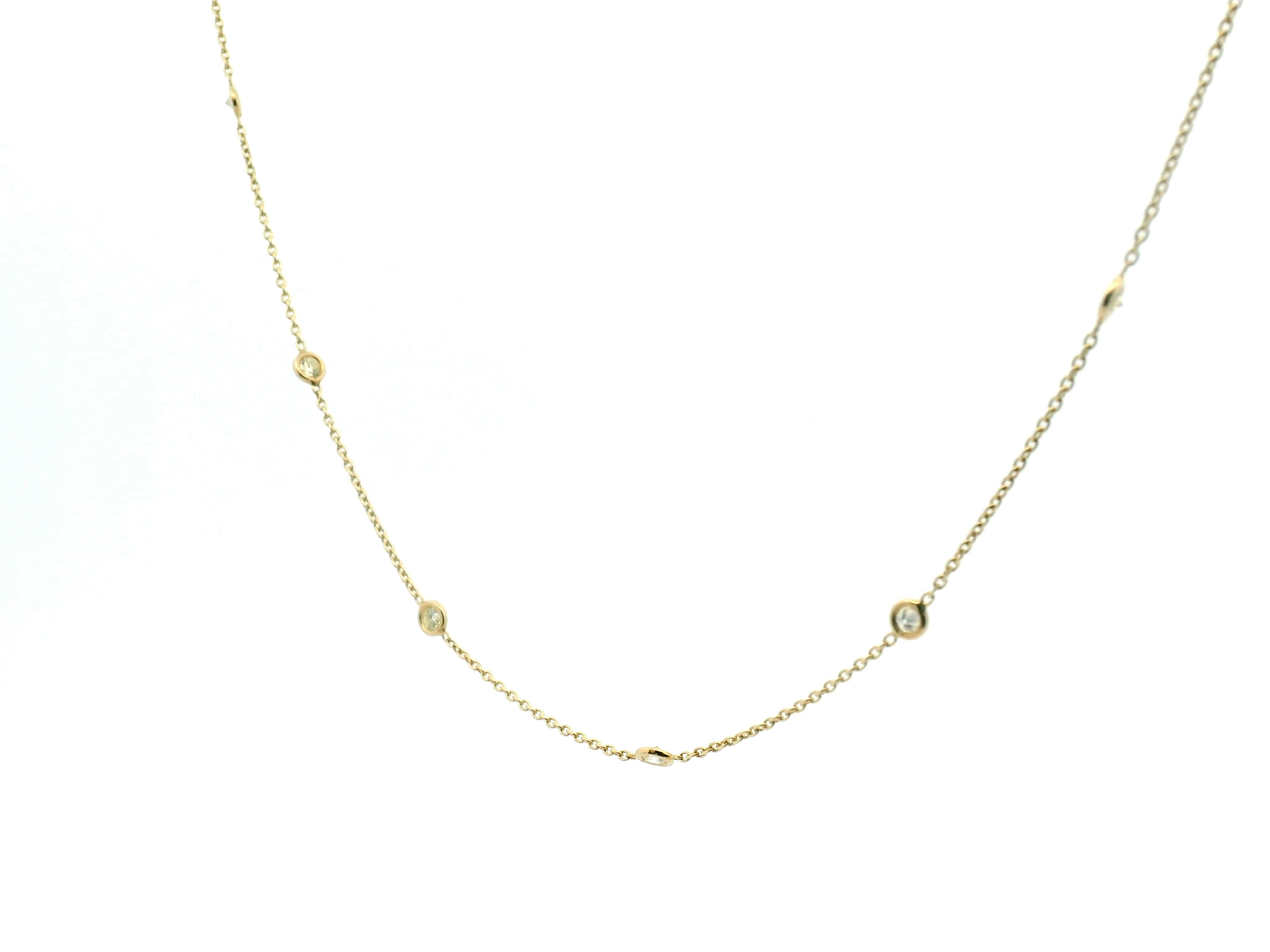 Diamond Bezel Station Necklace
