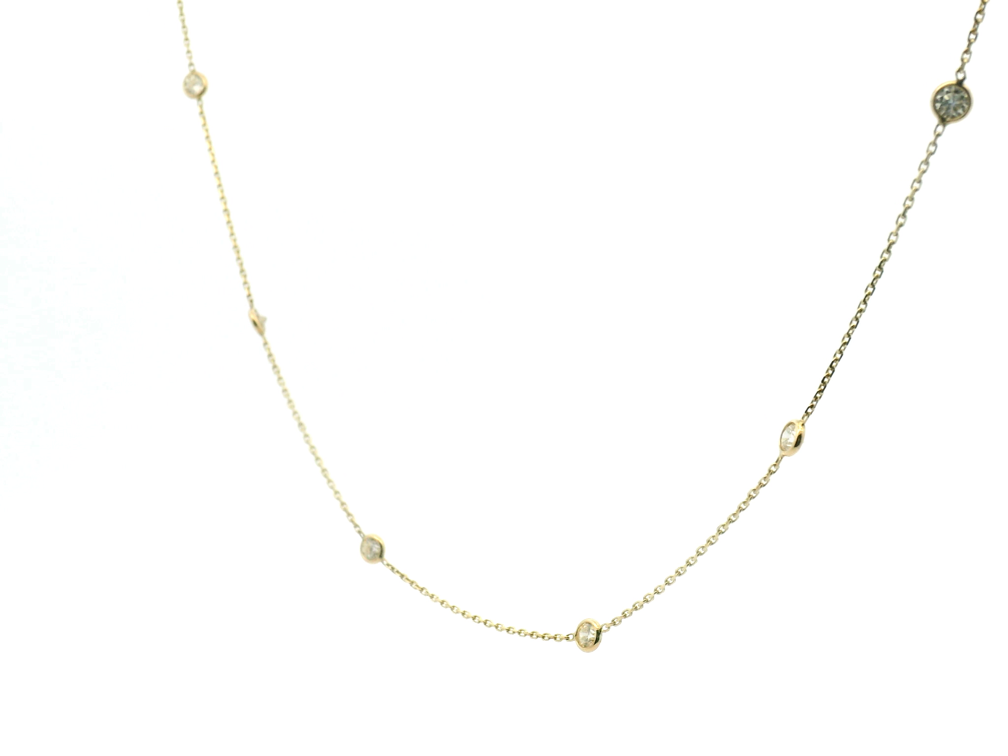 Diamond Bezel Station Necklace