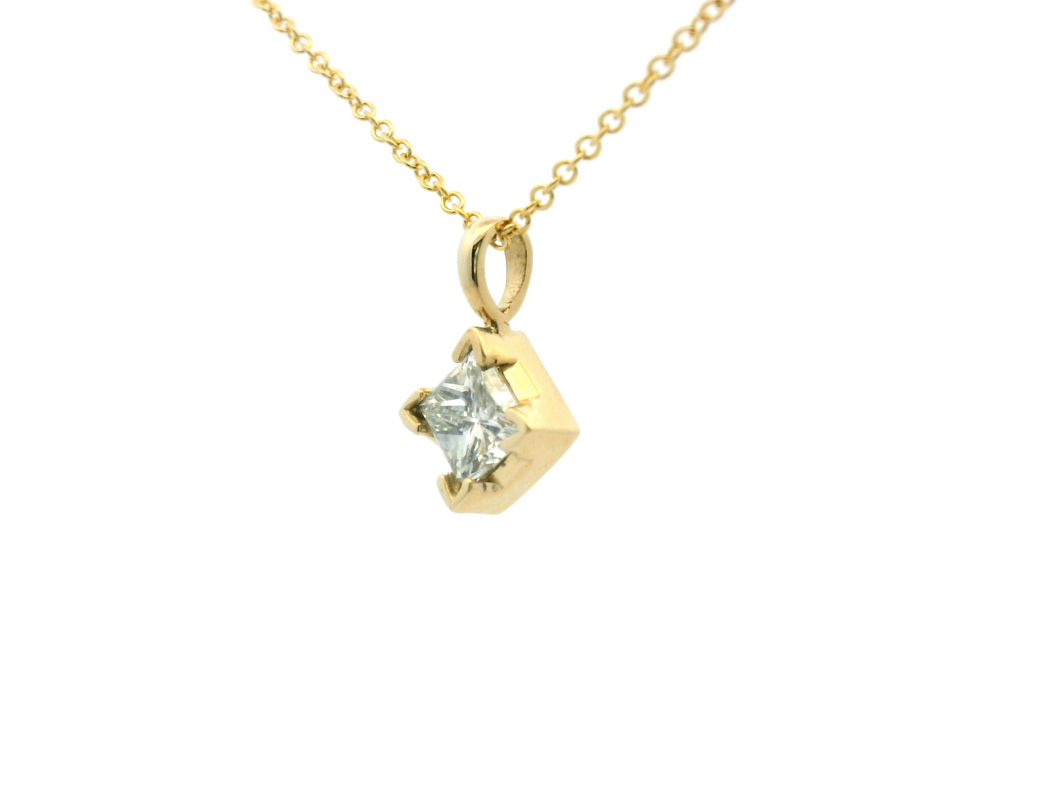 Princess Cut Diamond Pendant Necklace