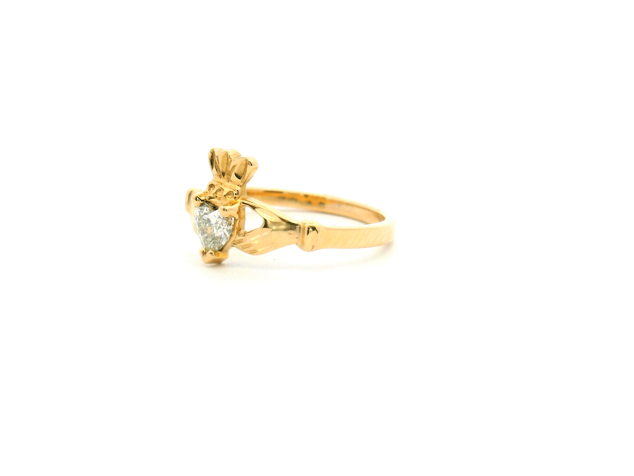 Heart Diamond Claddagh Ring