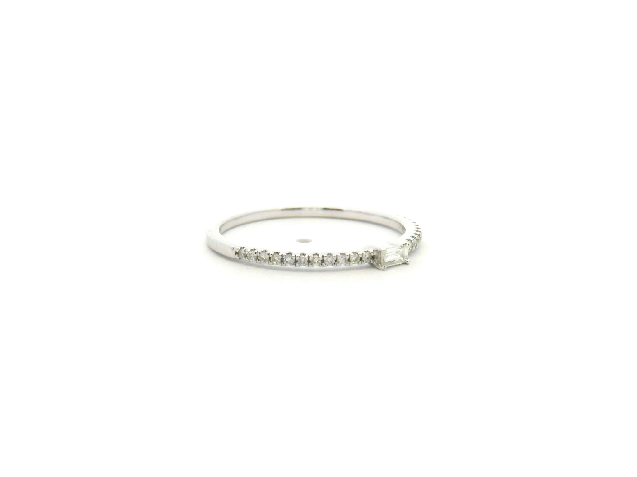 Baguette Center Diamond Wedding Band