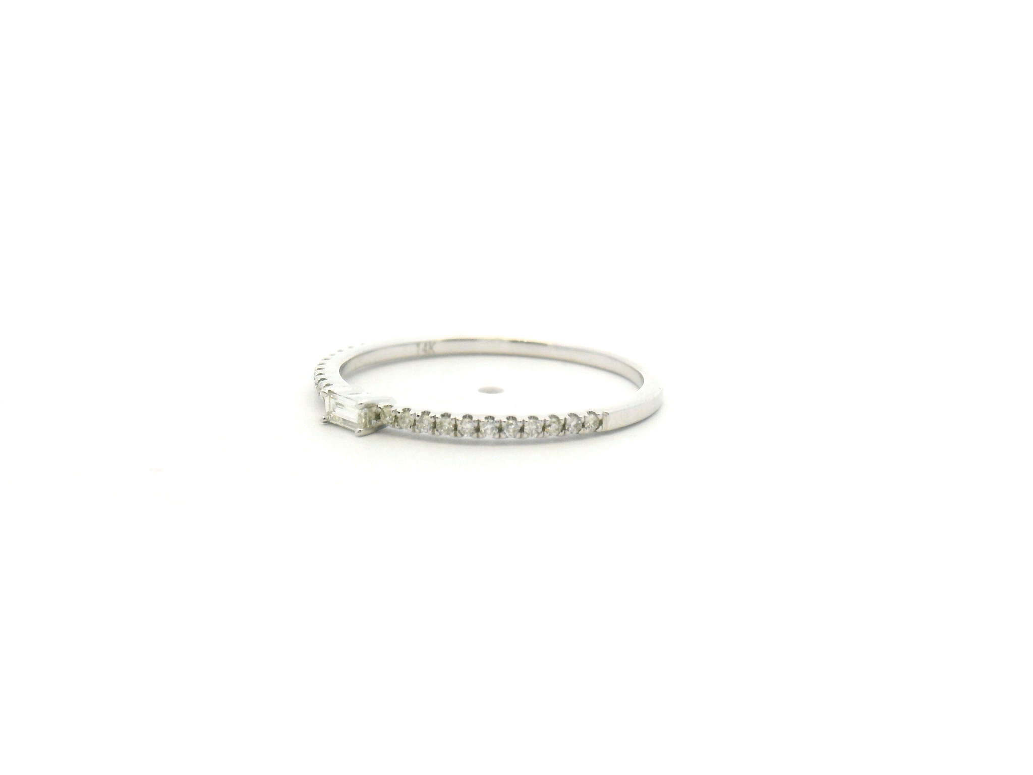 Baguette Center Diamond Wedding Band