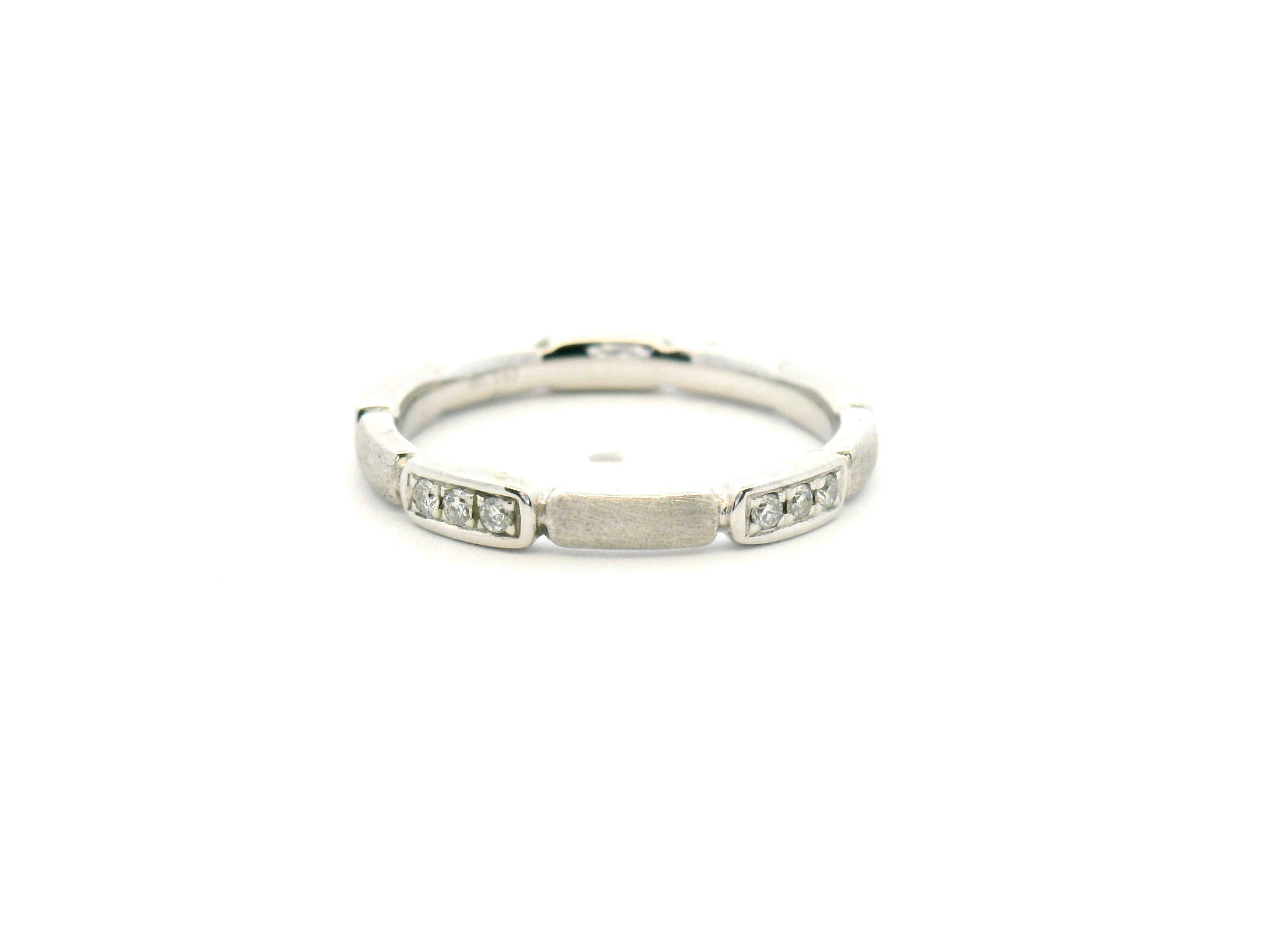 Diamond Station Bar Wedding Band
