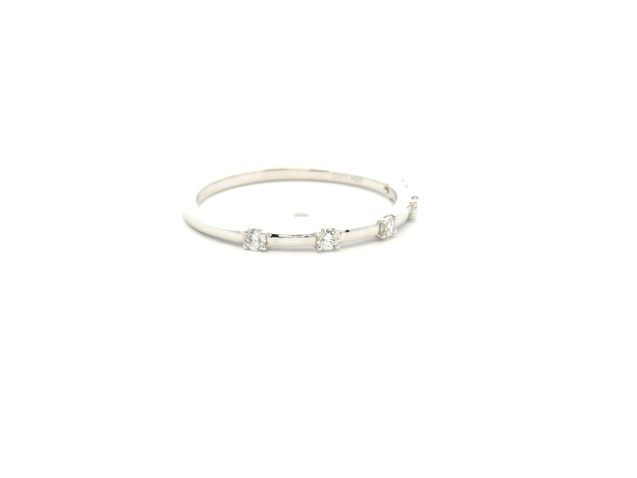 Diamond Station Wedding Band