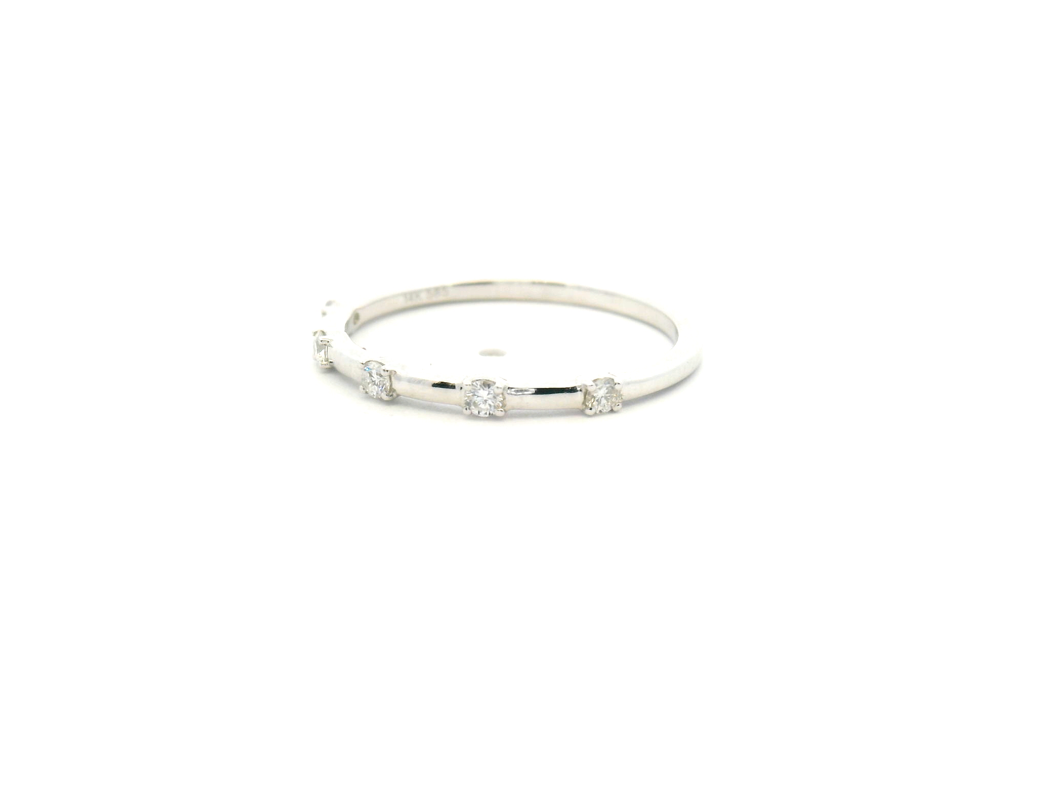Diamond Station Wedding Band