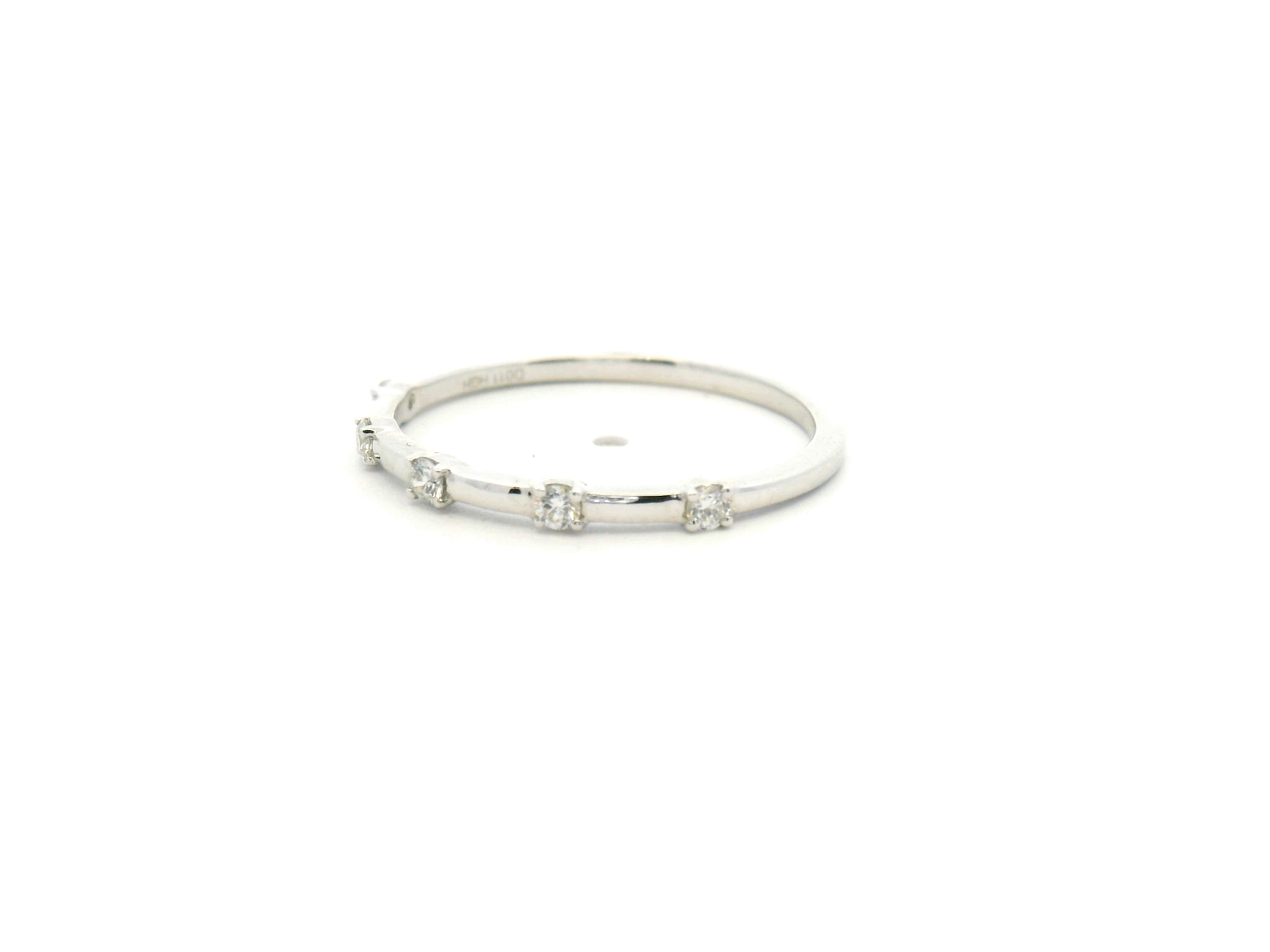 Diamond Station Wedding Band