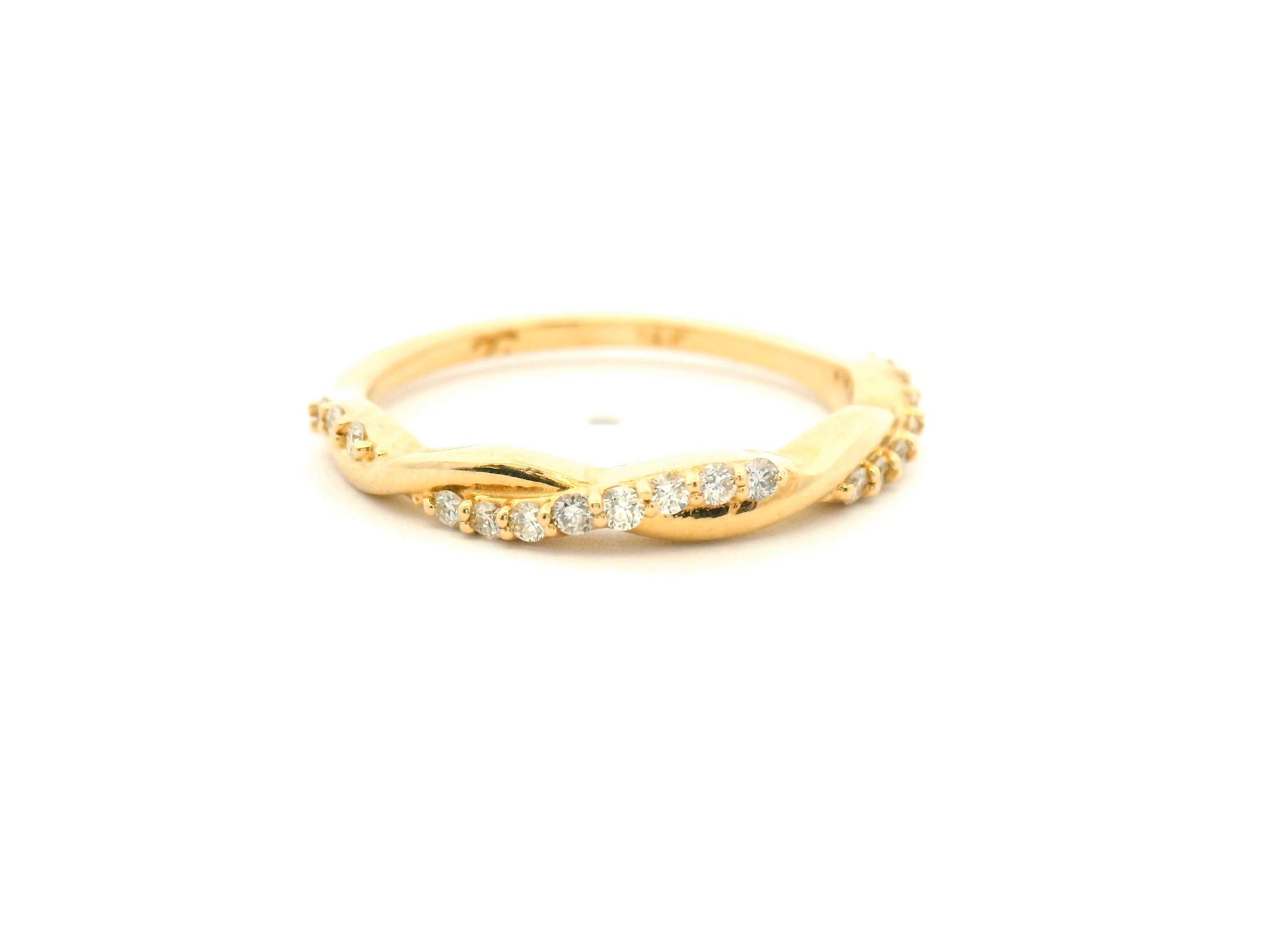 Diamond Twist Wedding Band