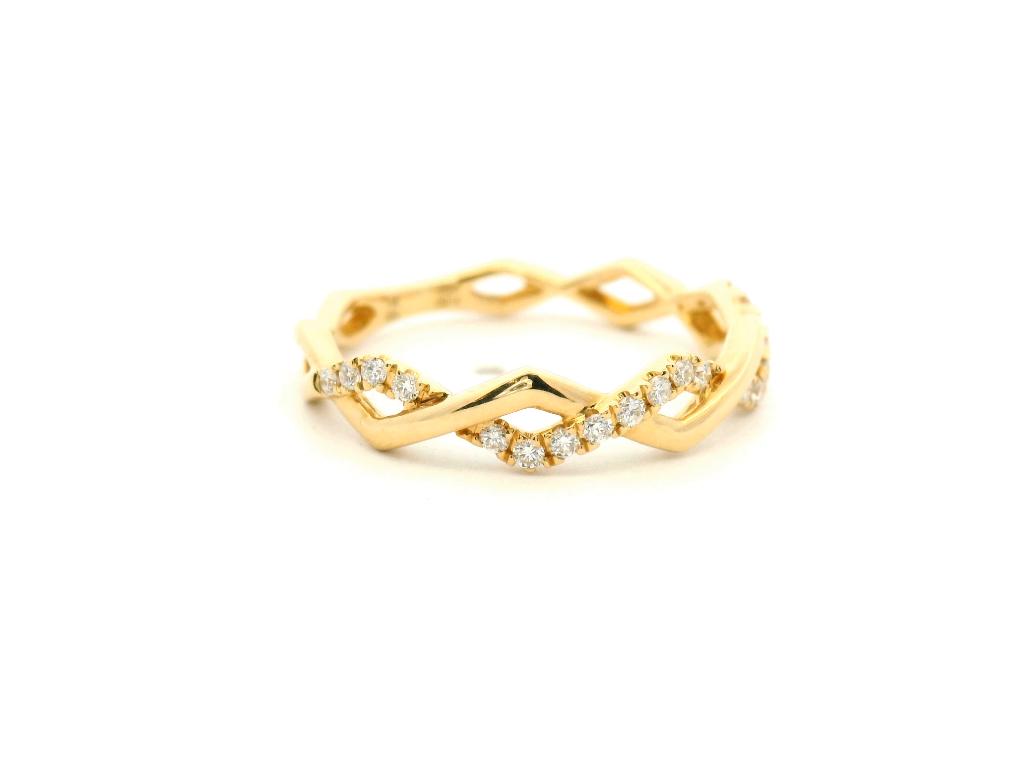 Diamond Twist Wedding Band
