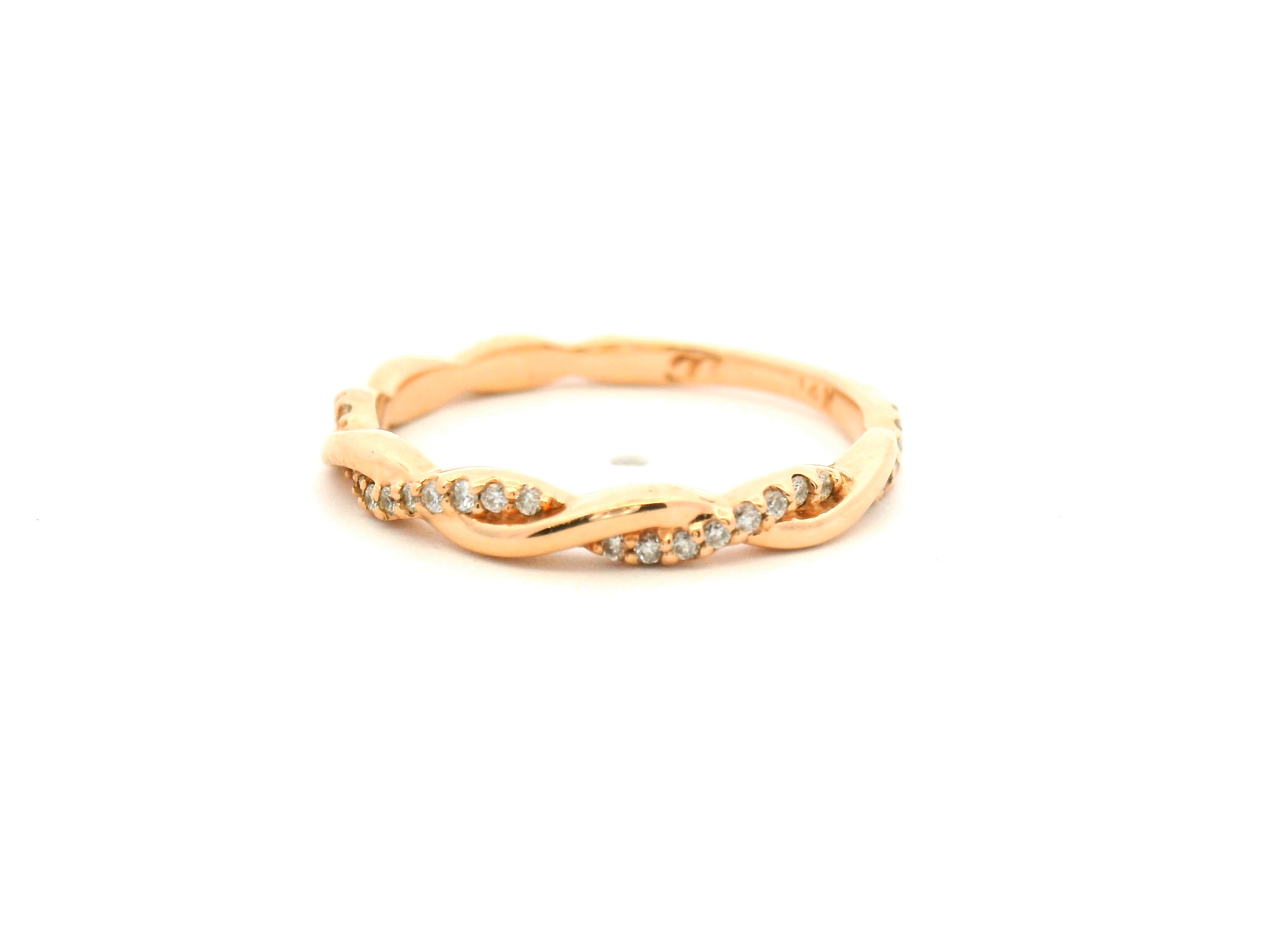 Diamond Twist Wedding Band