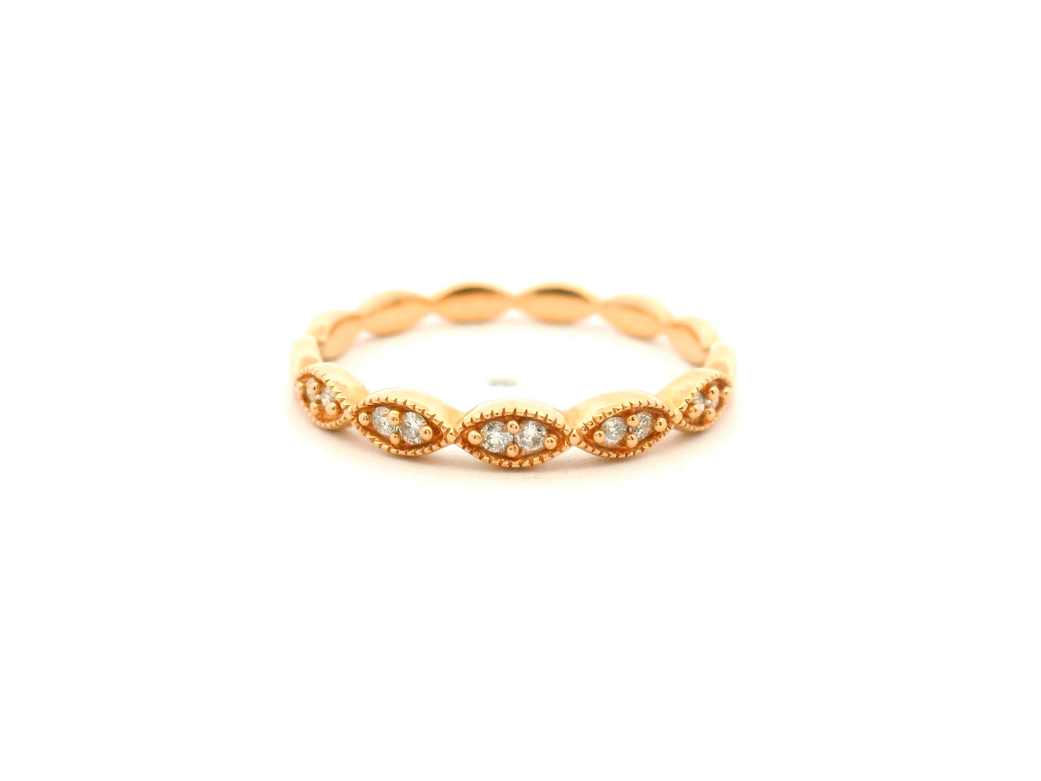 Diamond Milgrain Wedding Band