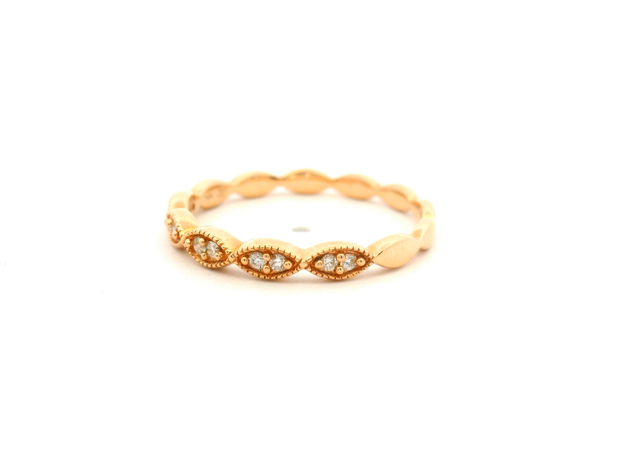 Diamond Milgrain Wedding Band