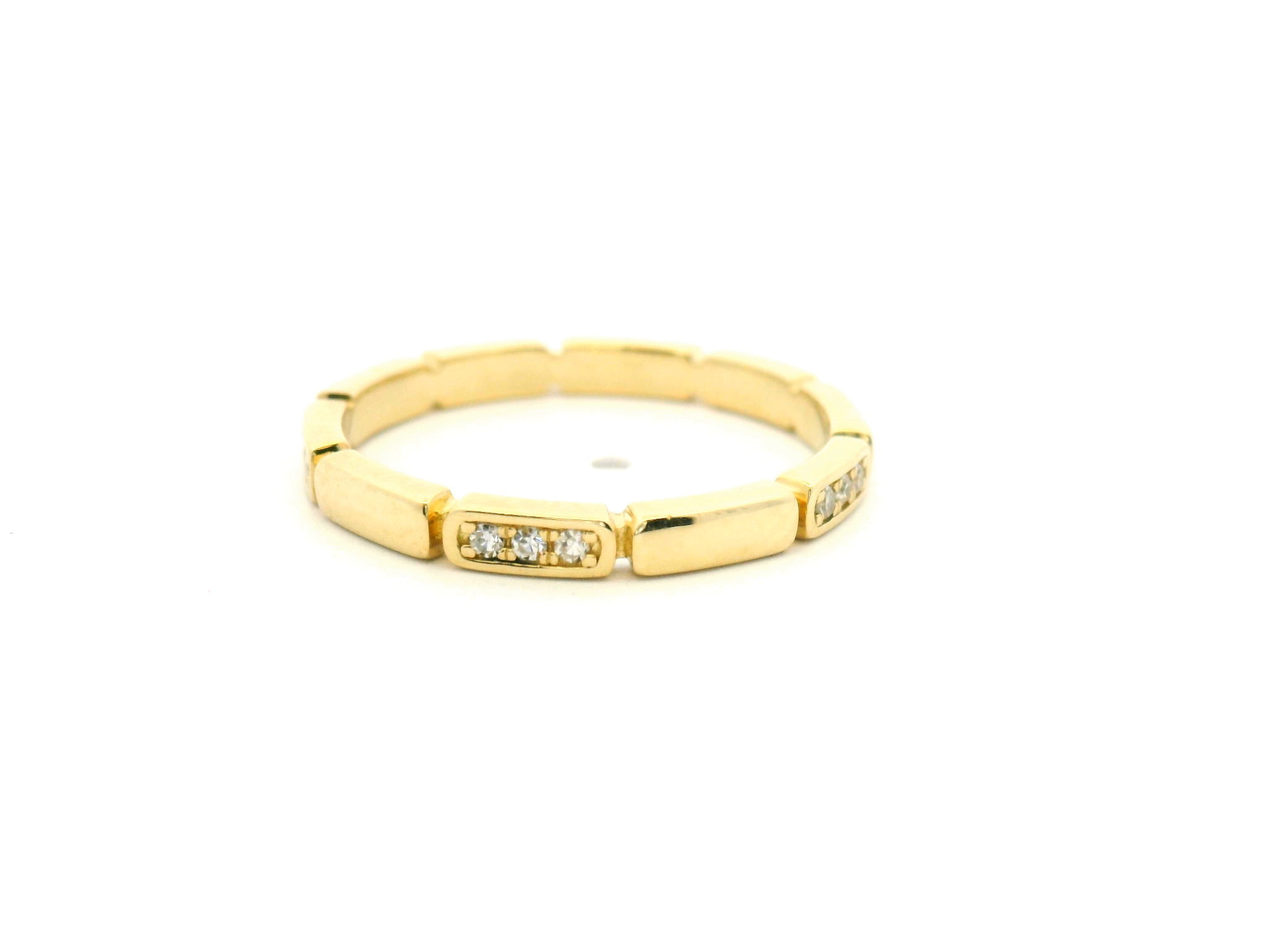 Diamond Station Link Wedding Band