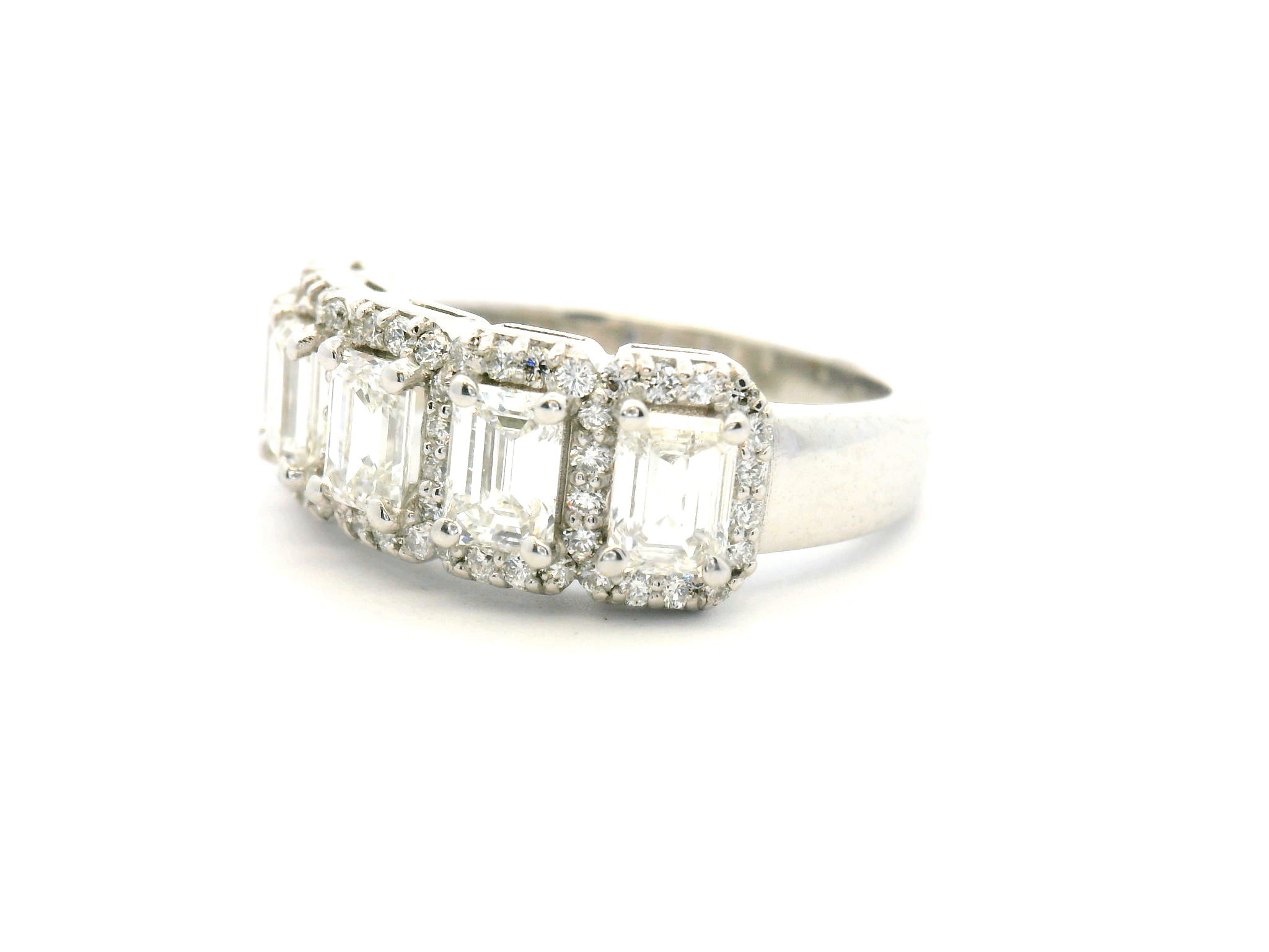 Emerald Cut Diamond Halo Fashion Ring