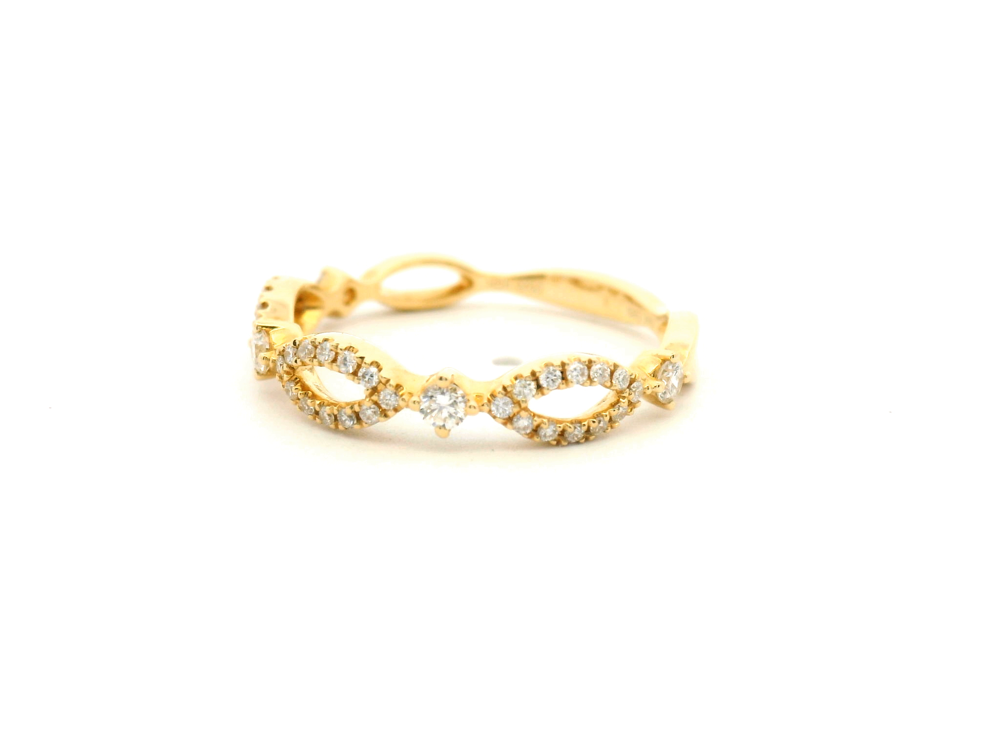 Diamond Twist Wedding Band
