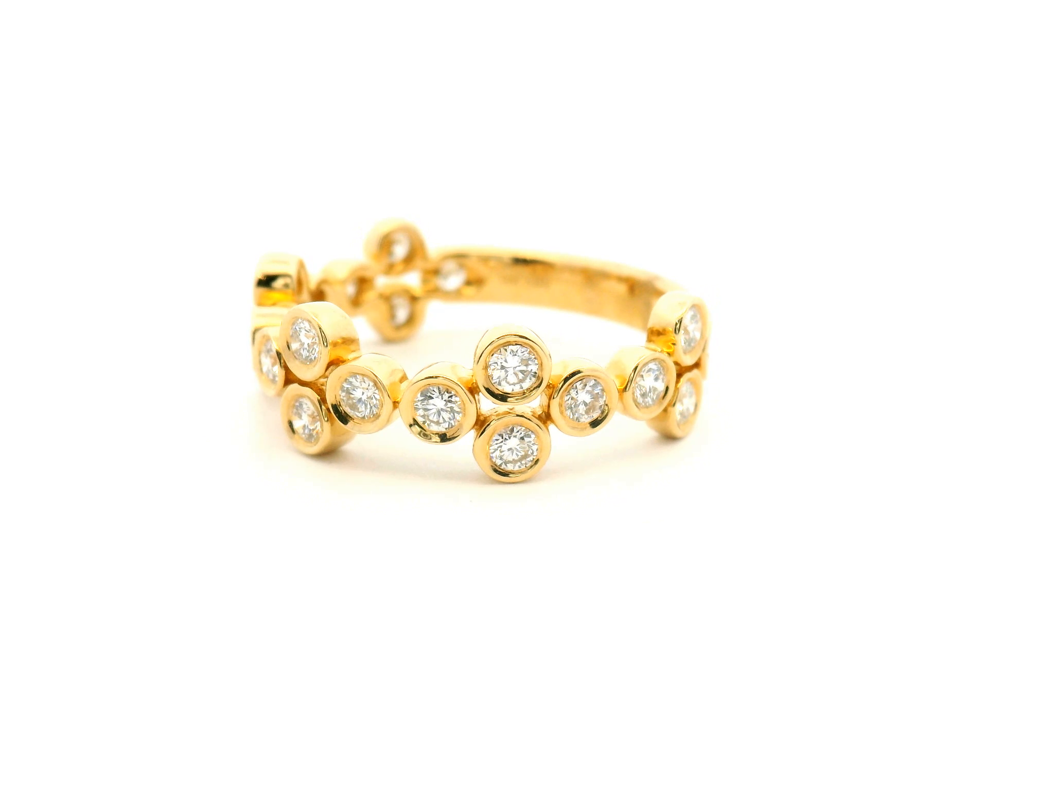Bezel Set Round Diamond Cluster Fashion Ring