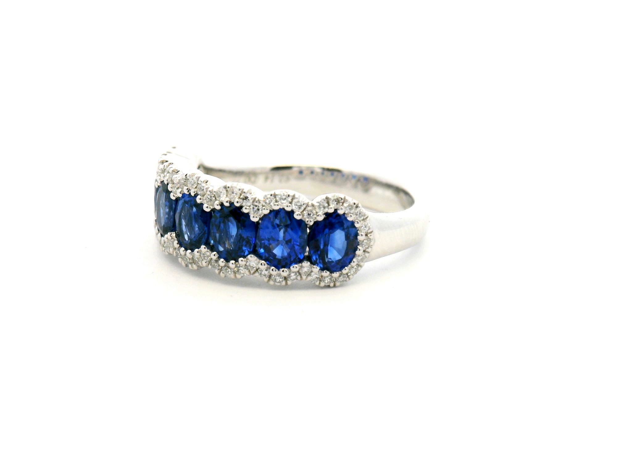 Sapphire and Diamond Border Fashion Ring