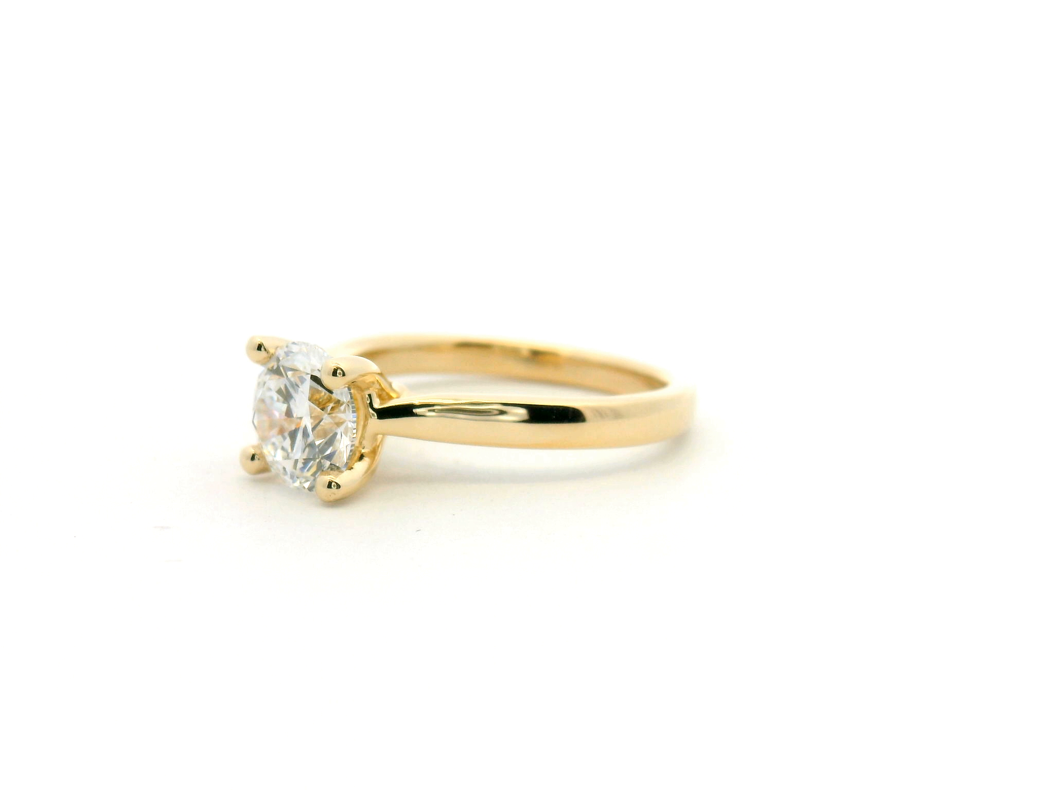 Round Diamond Cathedral Solitaire Engagement Ring