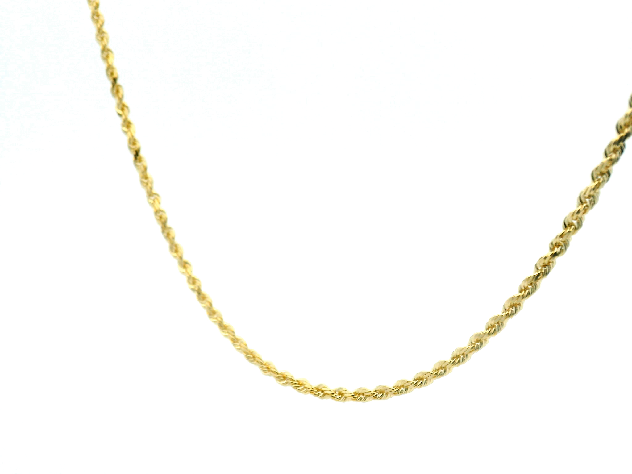 Yellow Gold Rope Chain Necklace