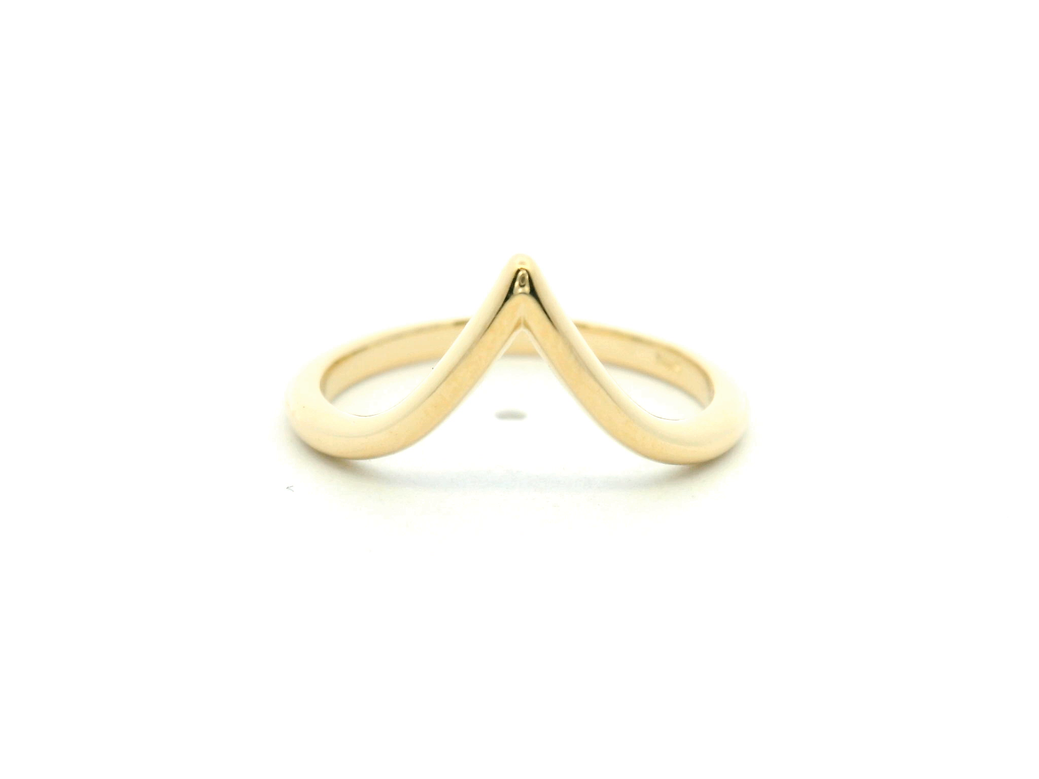 Contoured V-Shape Yellow Gold Wedding Band
