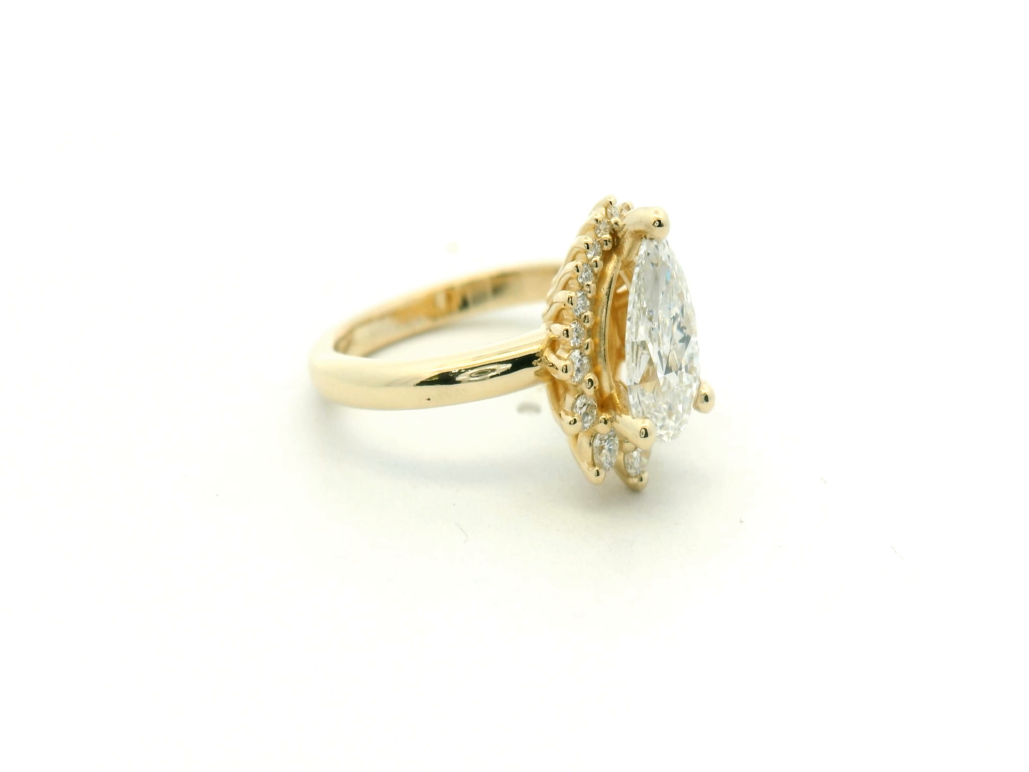 Pear Shape Diamond Halo Ring