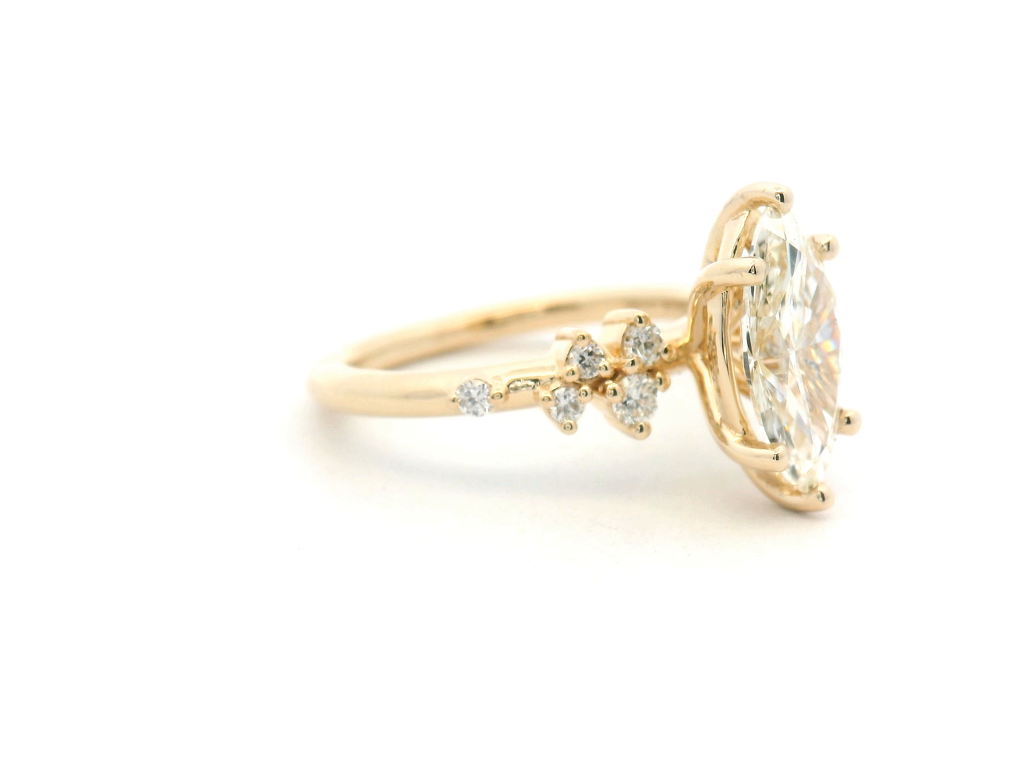 Marquise Diamond Scatter Engagement Ring